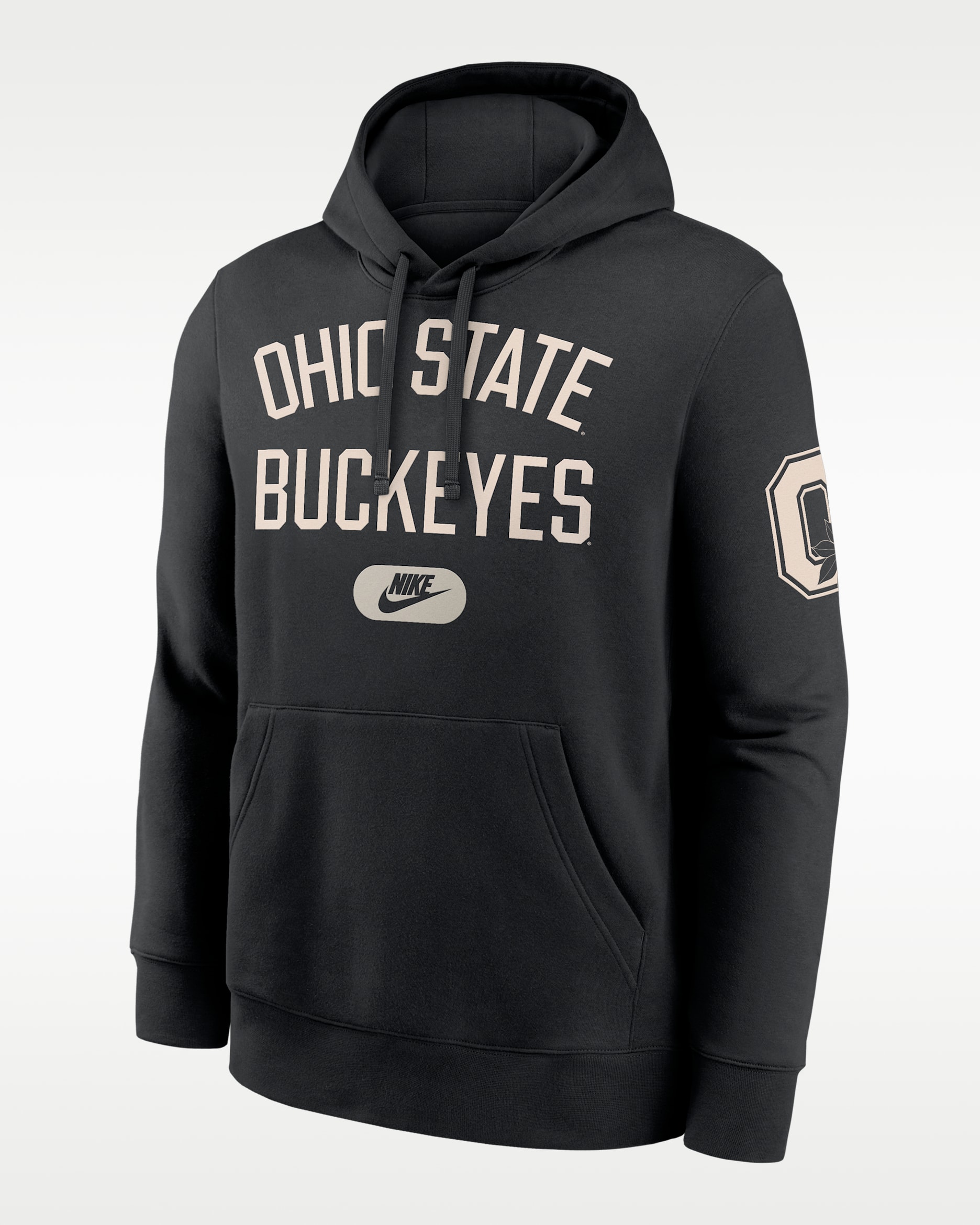 Sudadera con gorro sin cierre universitaria Nike para hombre Ohio State Club - Negro