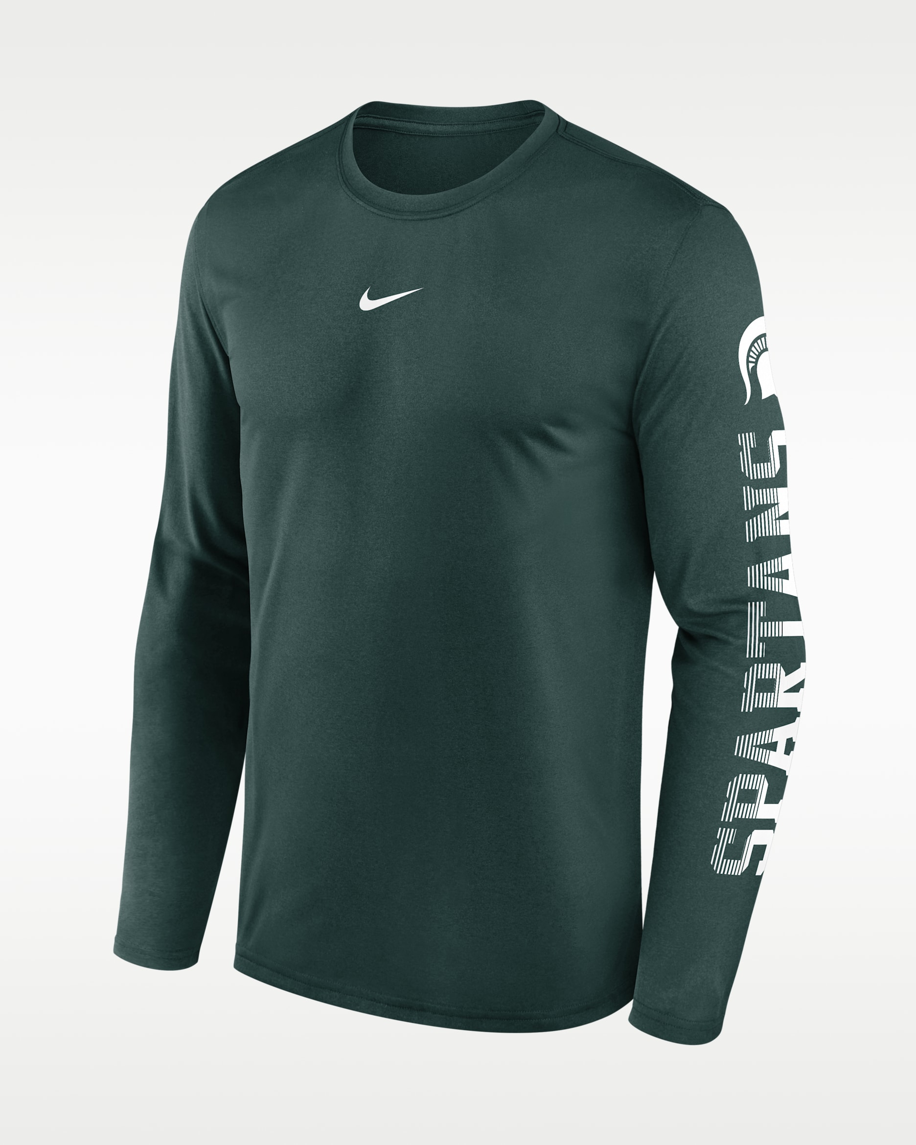 Michigan State Primetime Stack Legend Men's Nike Dri-FIT College Long-Sleeve T-Shirt - Pro Green