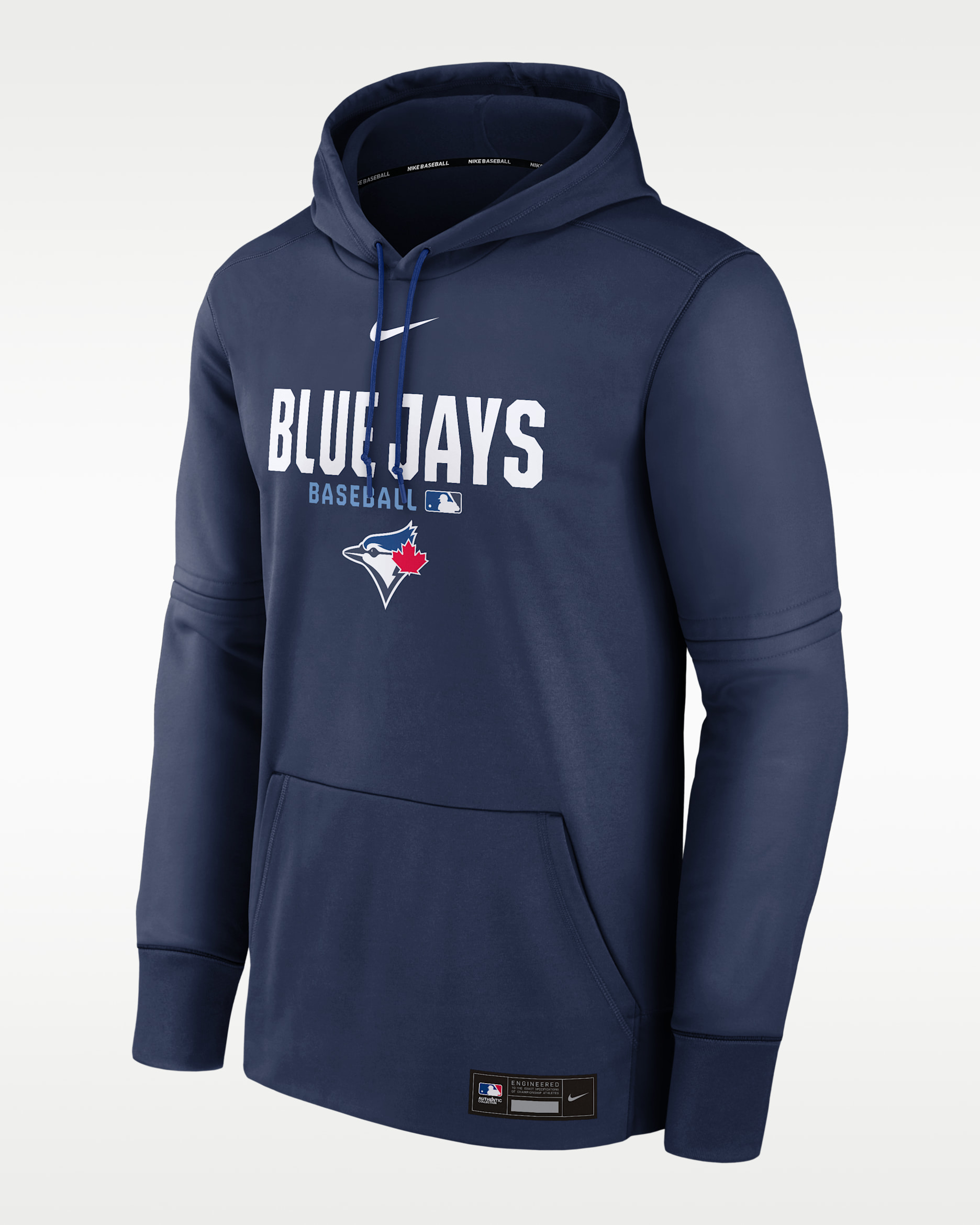 Toronto Blue Jays Authentic Collection Men's Nike Therma MLB Pullover Hoodie - Navy