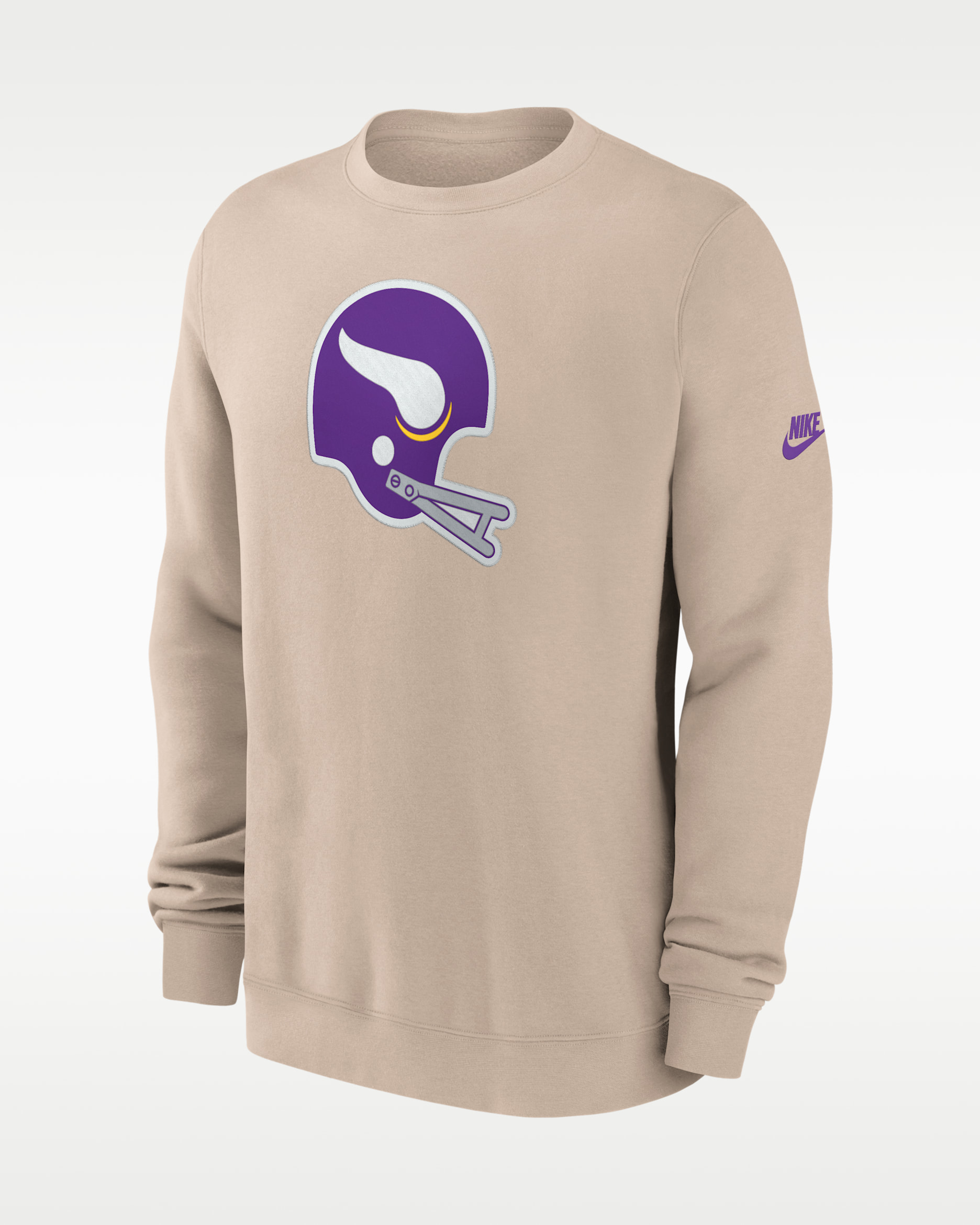 Minnesota Vikings Rewind Club Men's Nike NFL Pullover Crew - Sand