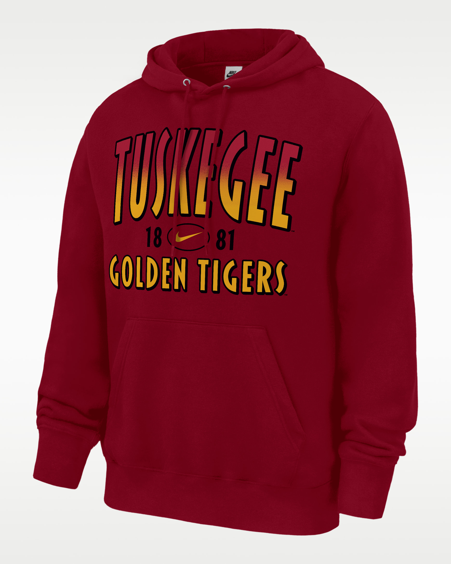Nike College (Tuskegee) Men's Club Fleece Pullover Hoodie - Team Crimson