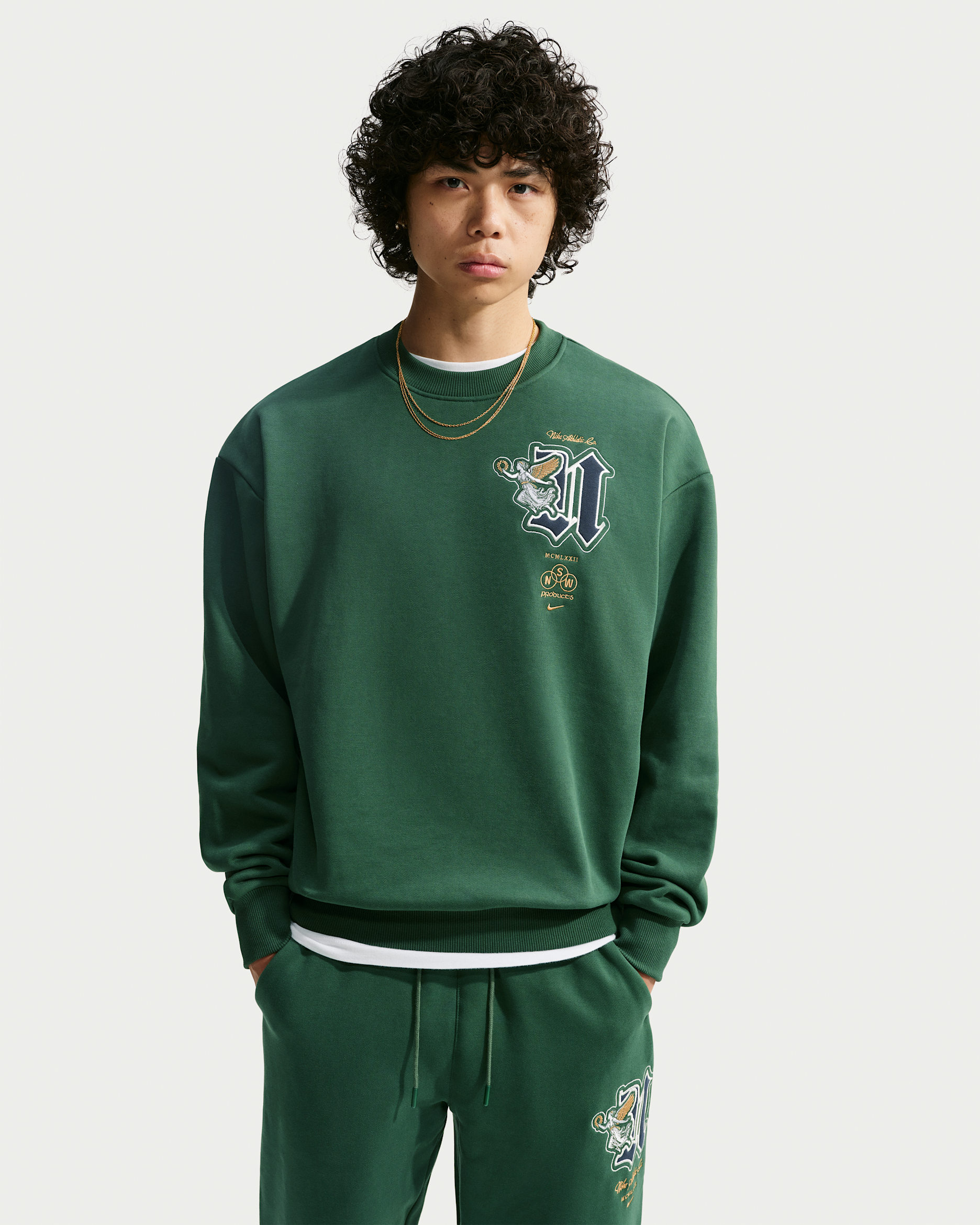 Sudadera de cuello redondo para hombre Nike Solo Fleece - Abeto