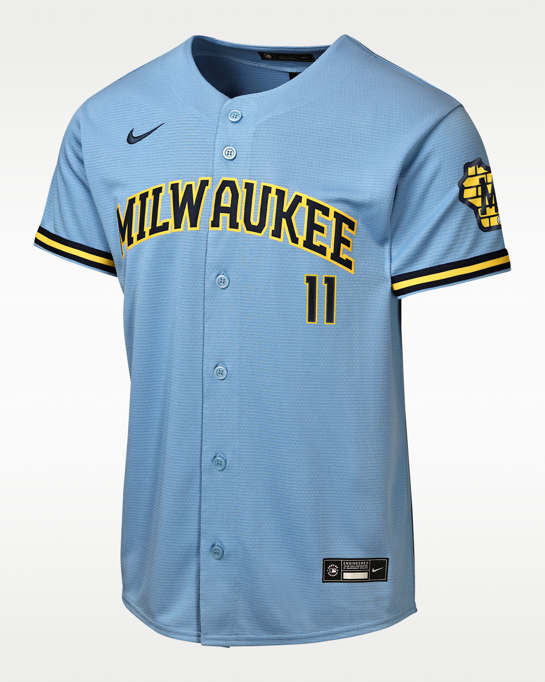 Jackson Chourio Milwaukee Brewers Big Kids' Nike MLB Stadium Home Jersey - Light Blue