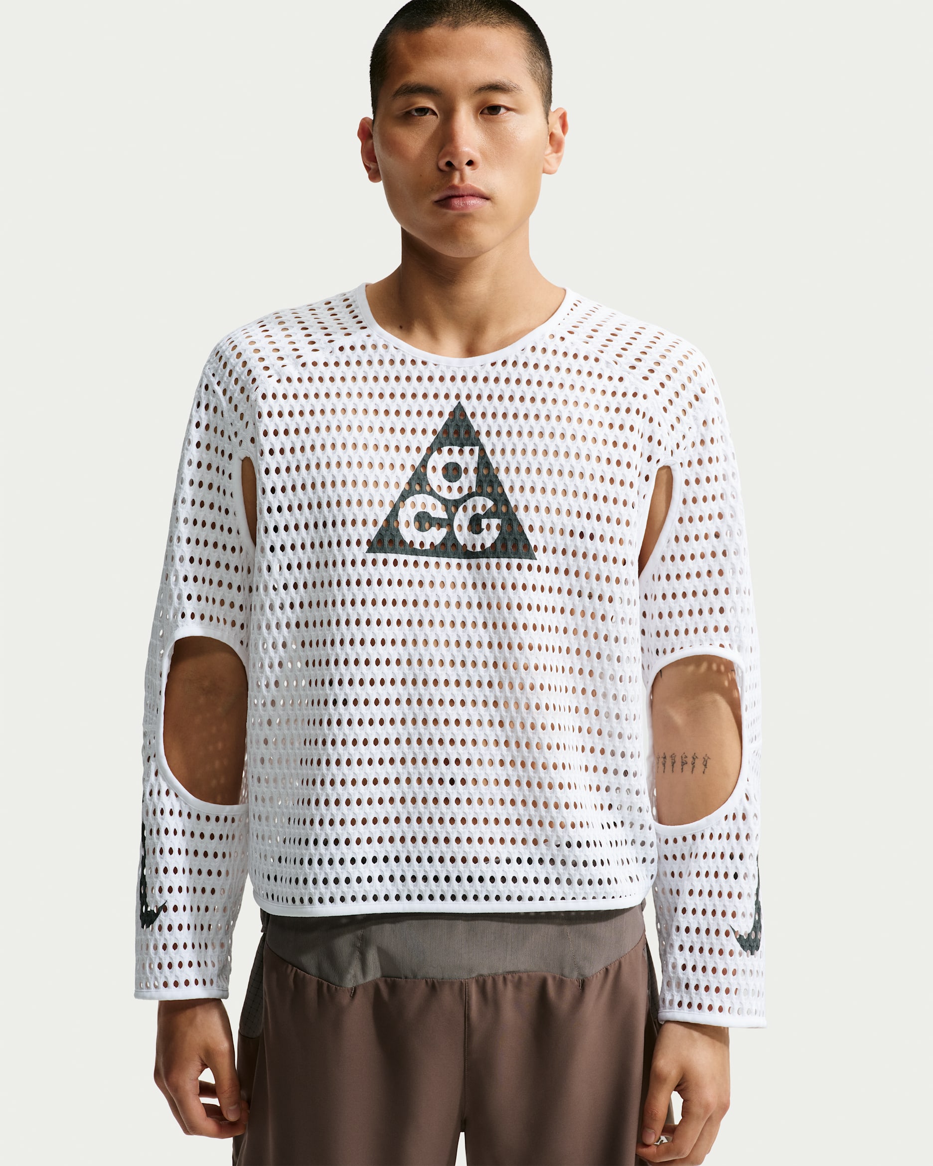 ACG Radical AirFlow NXT メンズ Dri-FIT ロングスリーブ トレイルランニング トップス - ホワイト/アンスラサイト