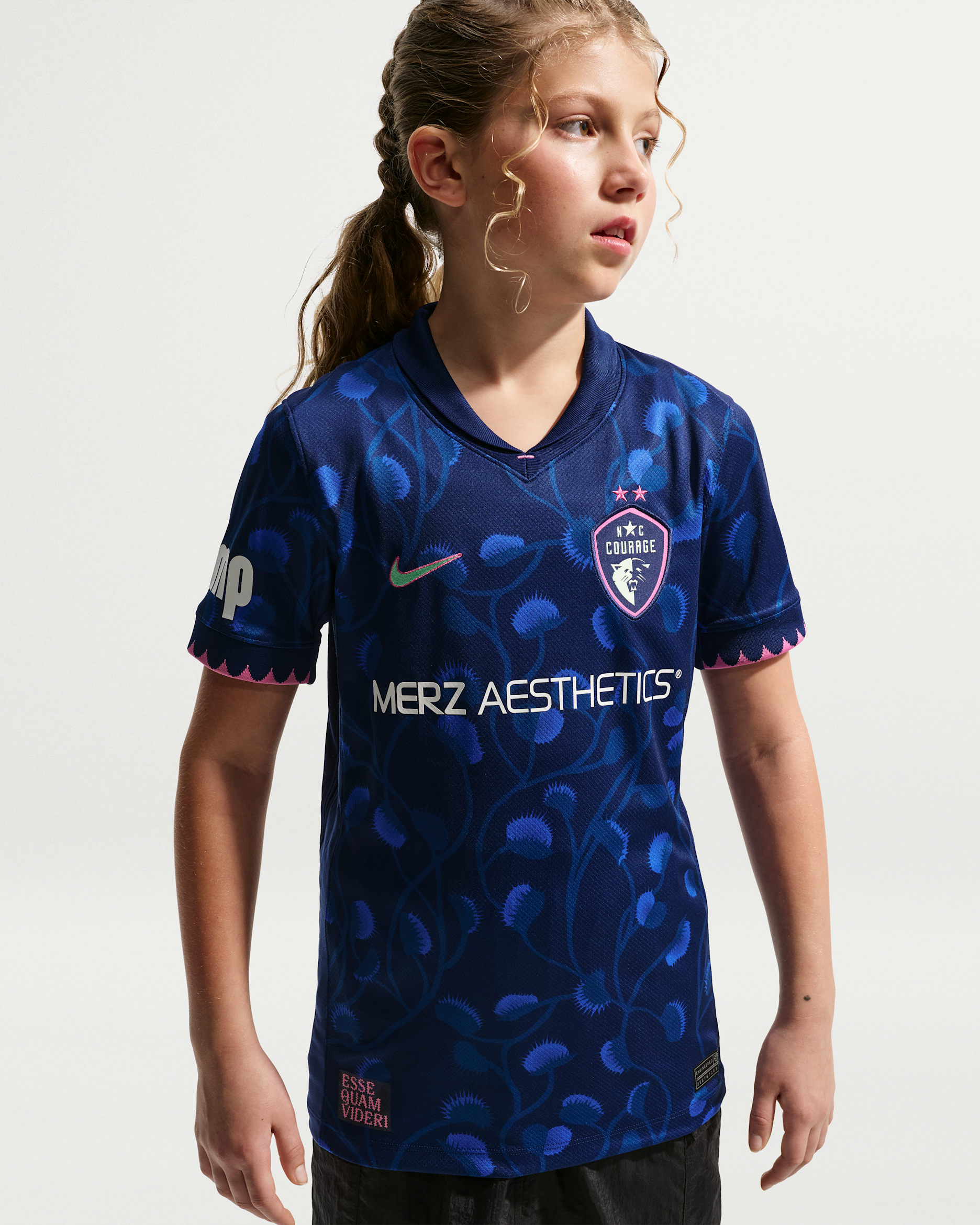 North Carolina Courage Stadium Away Big Kids' Nike Dri-FIT NWSL Replica Jersey - Blue Void