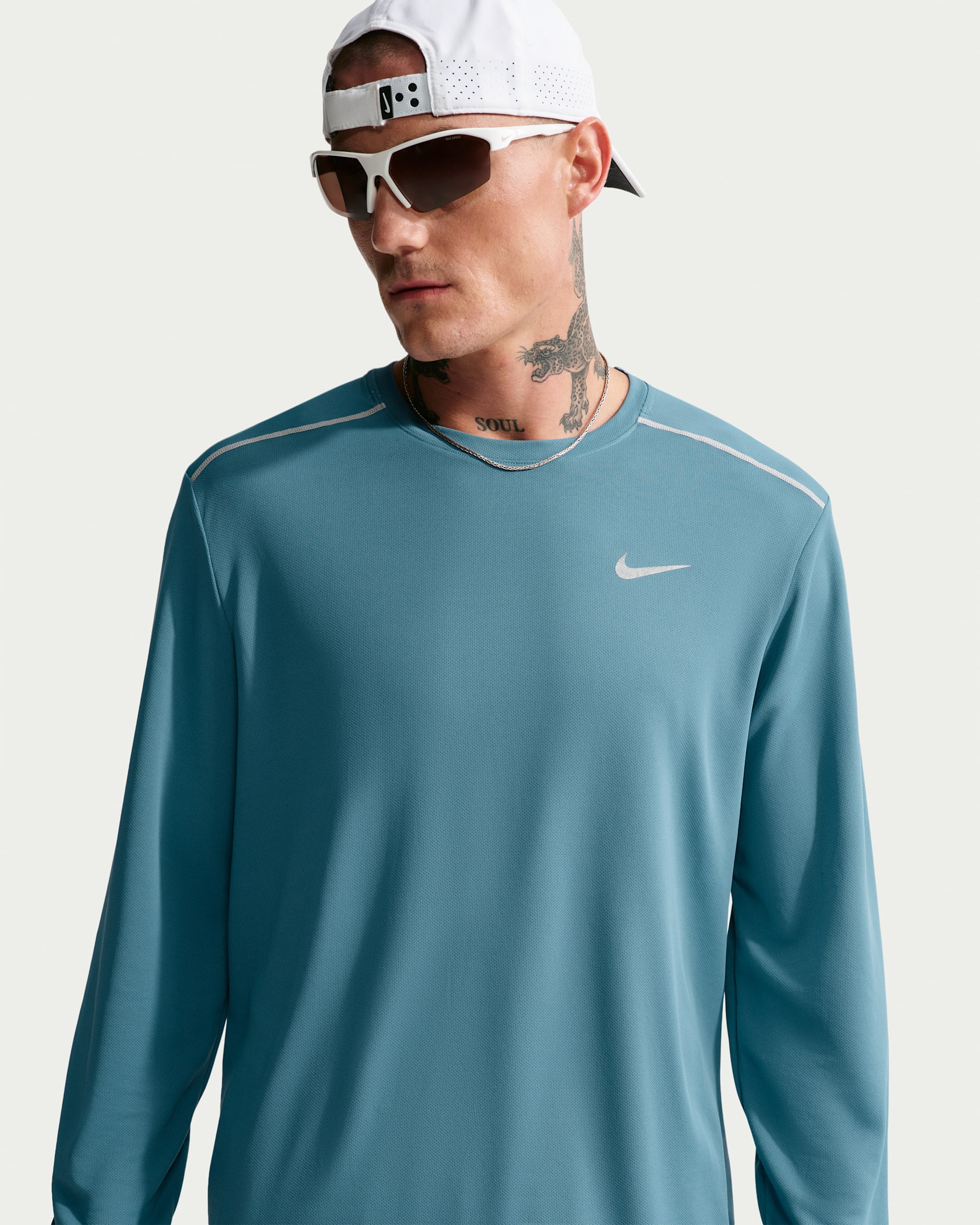 Nike Miler Dri-FIT Langarm-Laufoberteil für Herren - Smokey Blue
