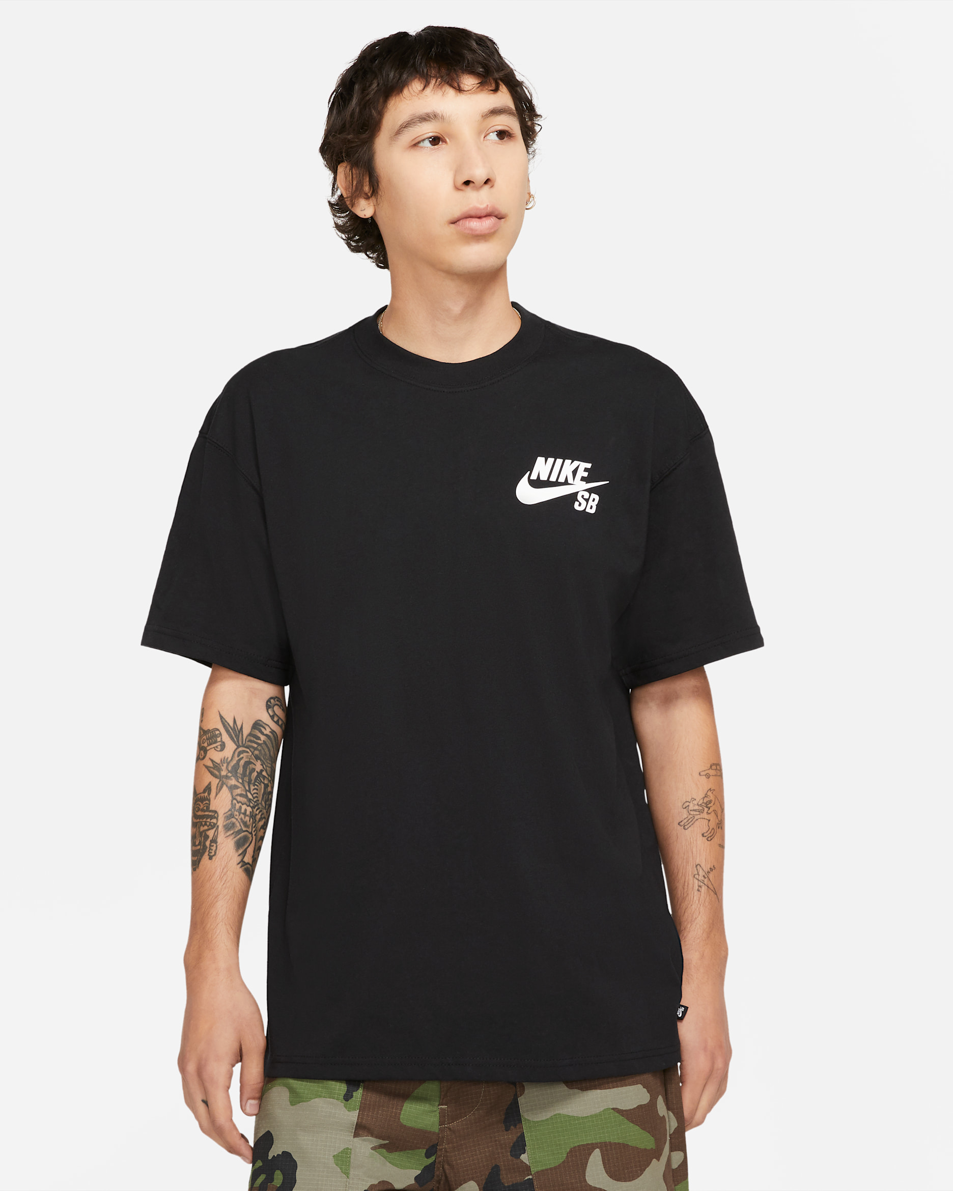 Playera de skateboarding con logotipo Nike SB - Negro/Blanco