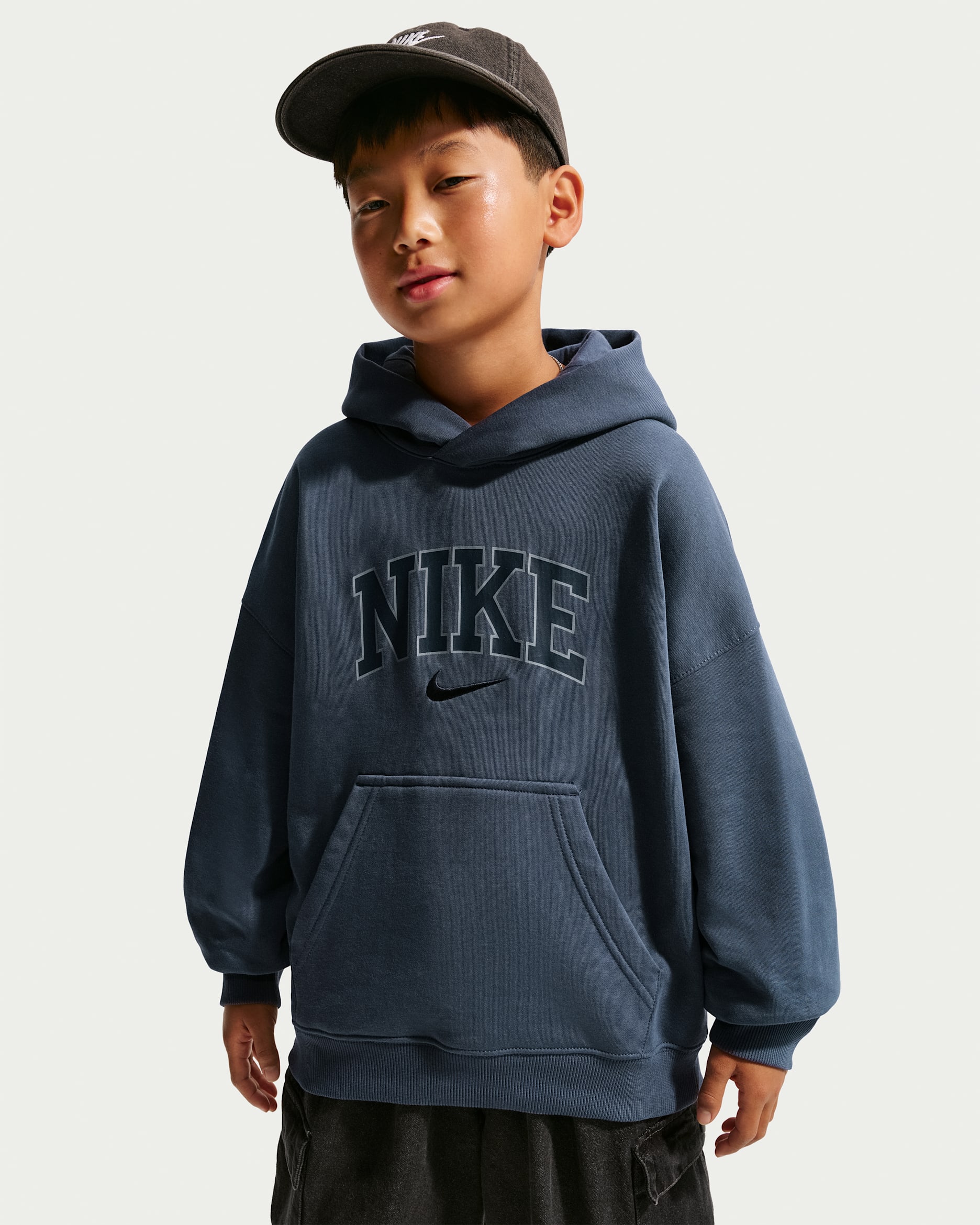 Felpa oversize con cappuccio Nike Sportswear Athletic – Ragazzo - Thunder Blue