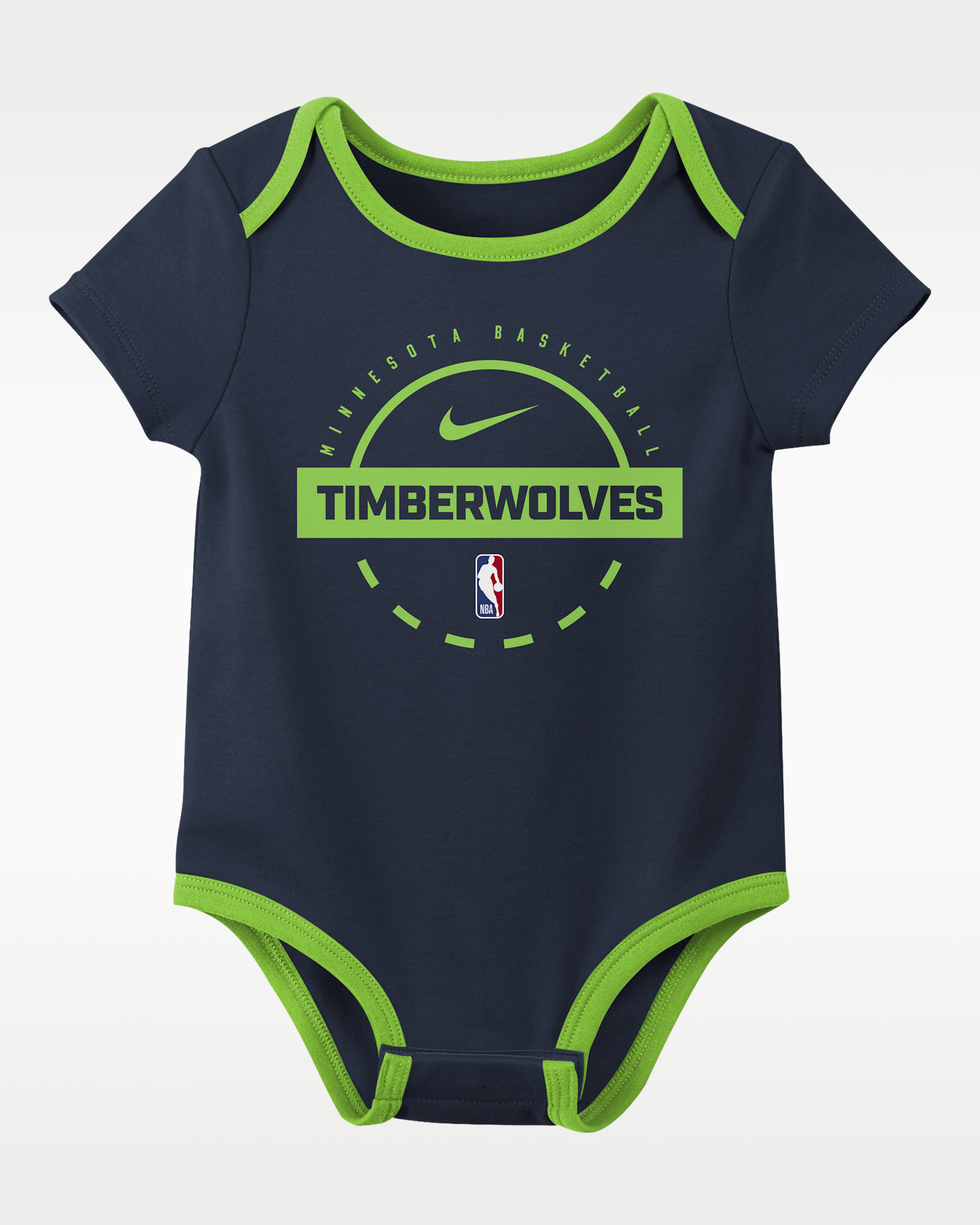 Nike "Minnesota Timberwolves" Baby NBA Bodysuit (2-Pack) - Navy/Grey