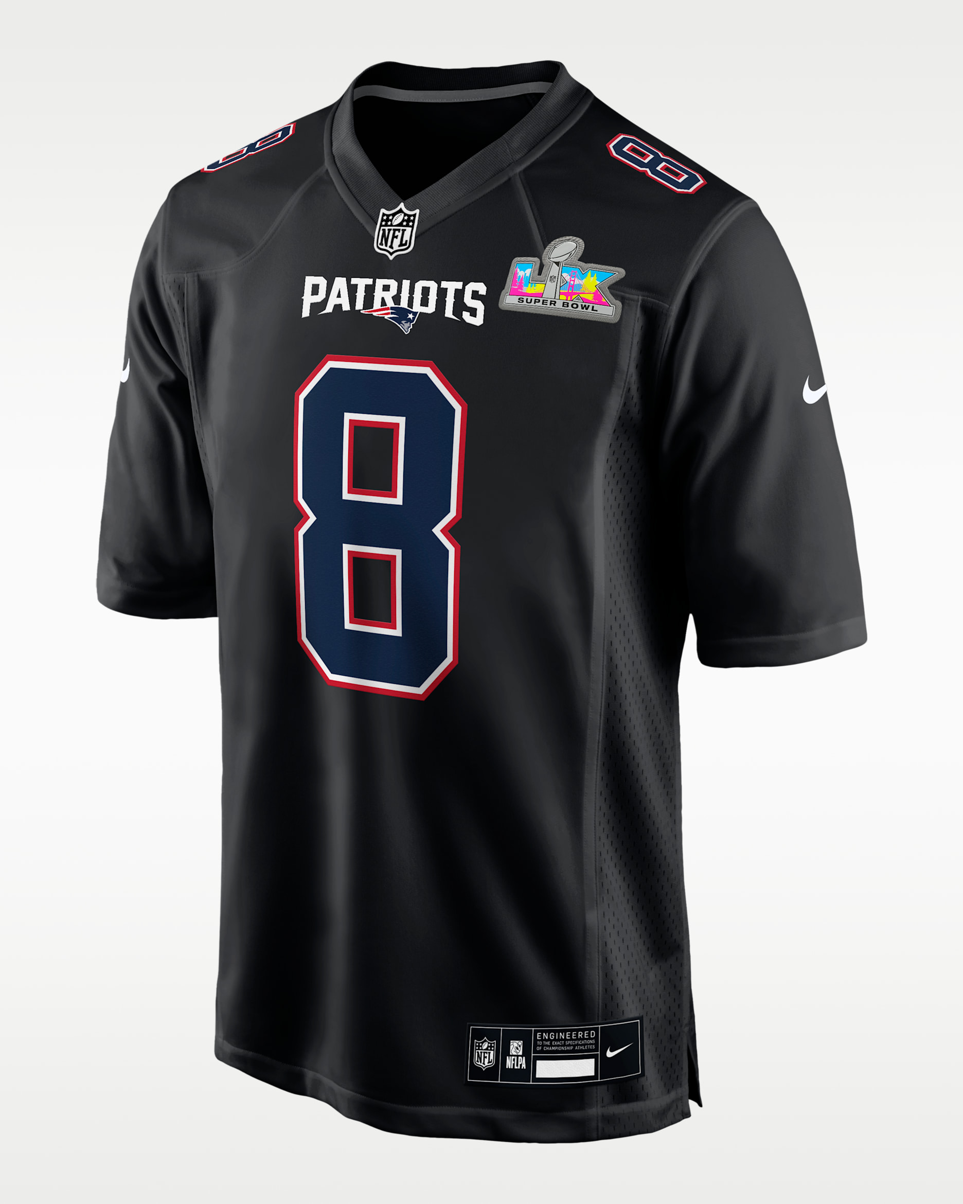 Stefon Diggs New England Patriots Super Bowl LX Men's Nike NFL Game Fashion Jersey - Black