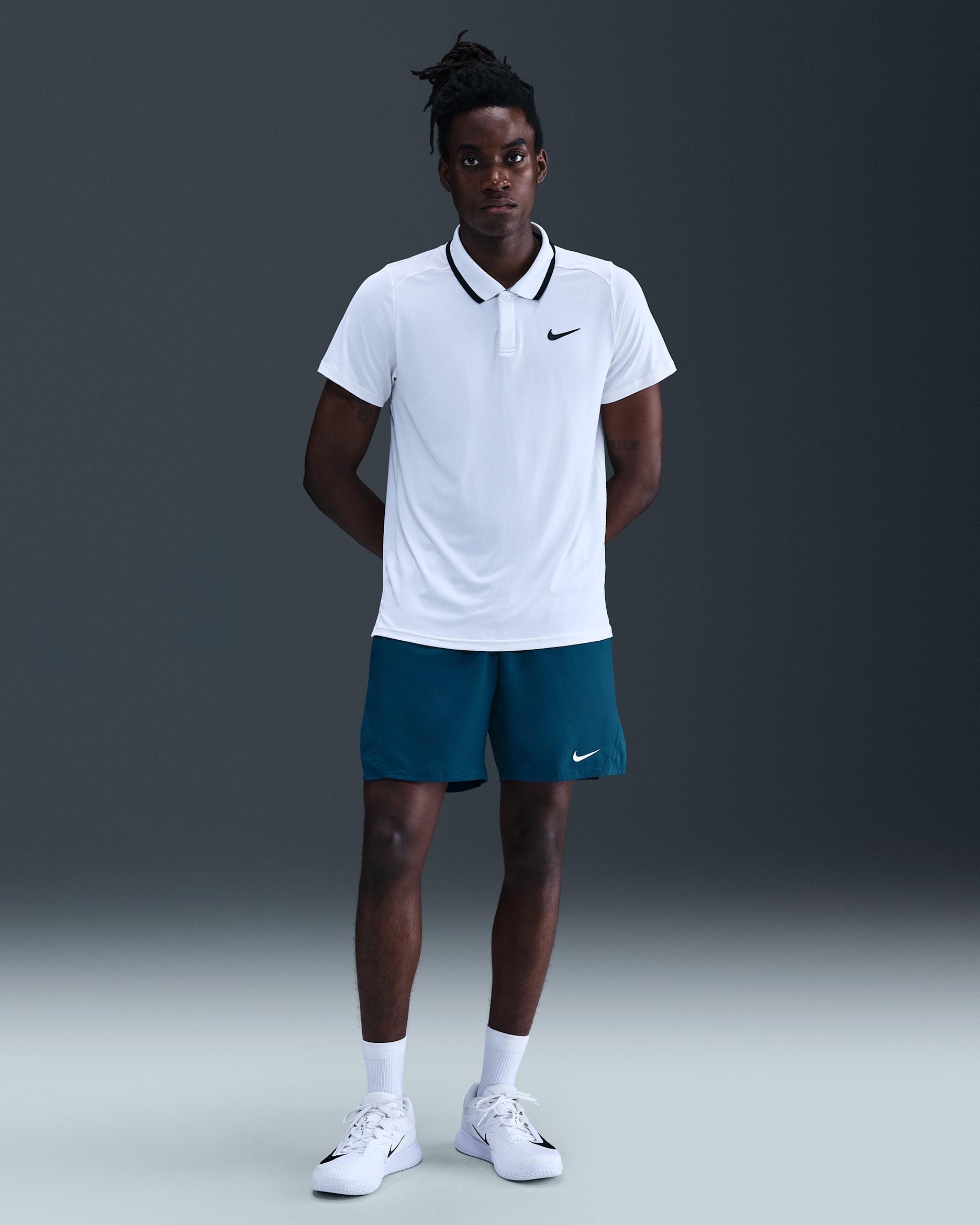 Shorts de tenis Dri-FIT de 18 cm para hombre NikeCourt Victory  - Azul fuerza/Blanco