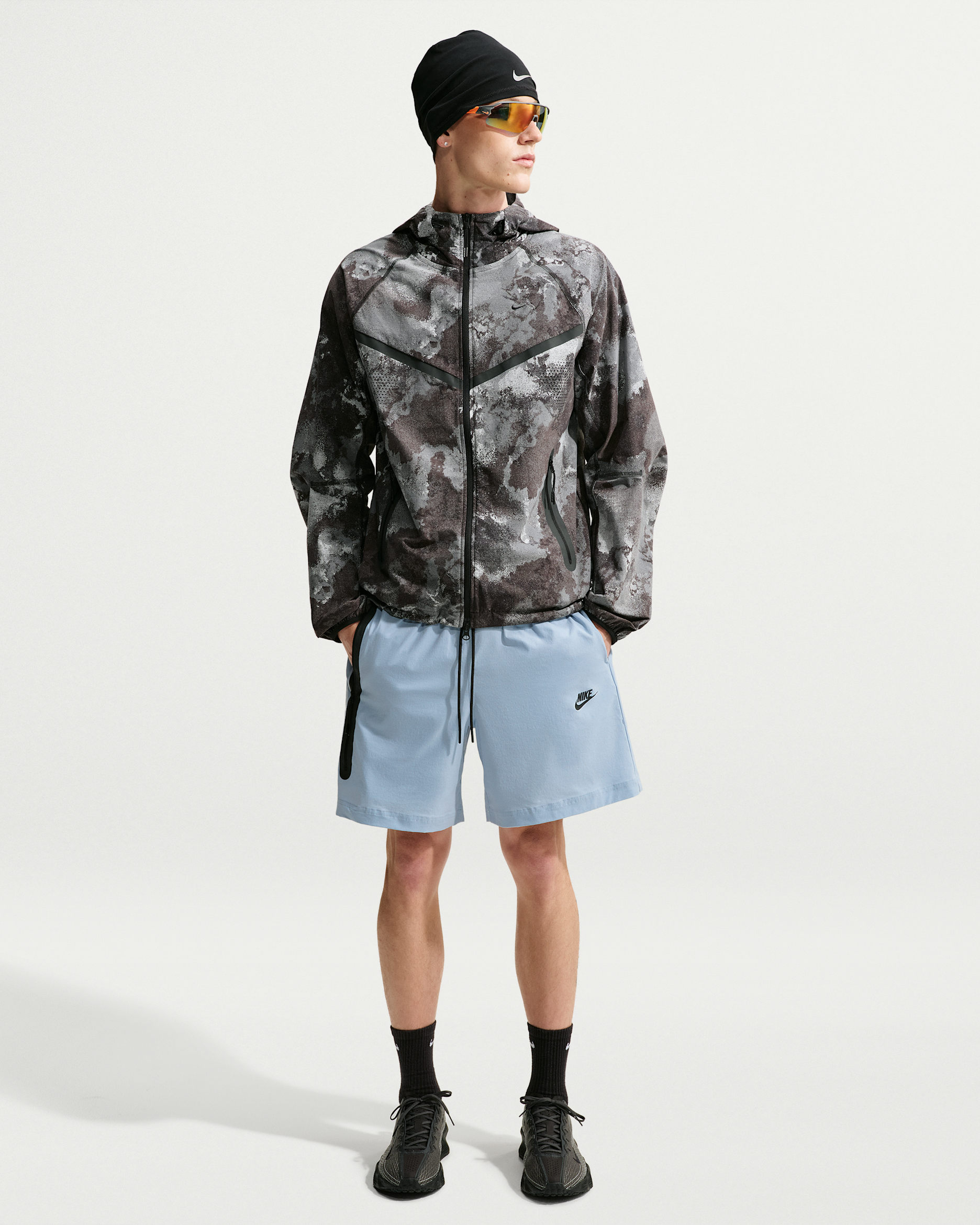 Shorts de tejido Woven para hombre Nike Tech - Azul militar claro/Negro