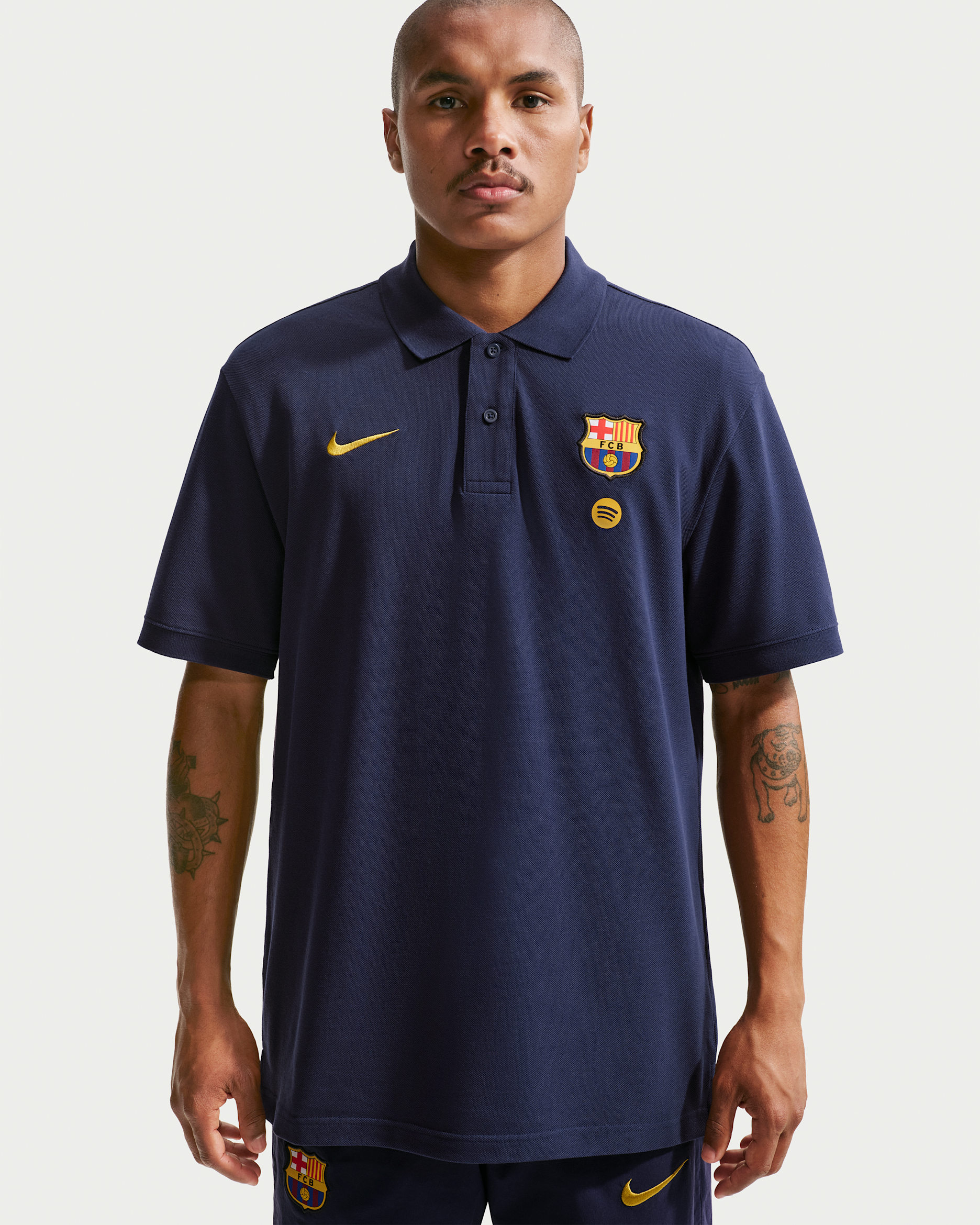 F.C. Barcelona Club Men's Nike Football Polo - Blackened Blue/Blackened Blue/Mineral Yellow