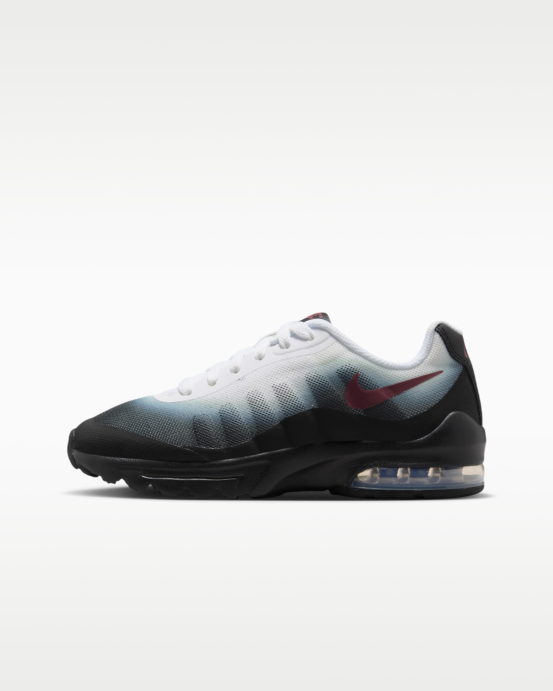 Nike Air Max Invigor Big Kids' Shoes - White/Black/Smoke Grey/Tough Red