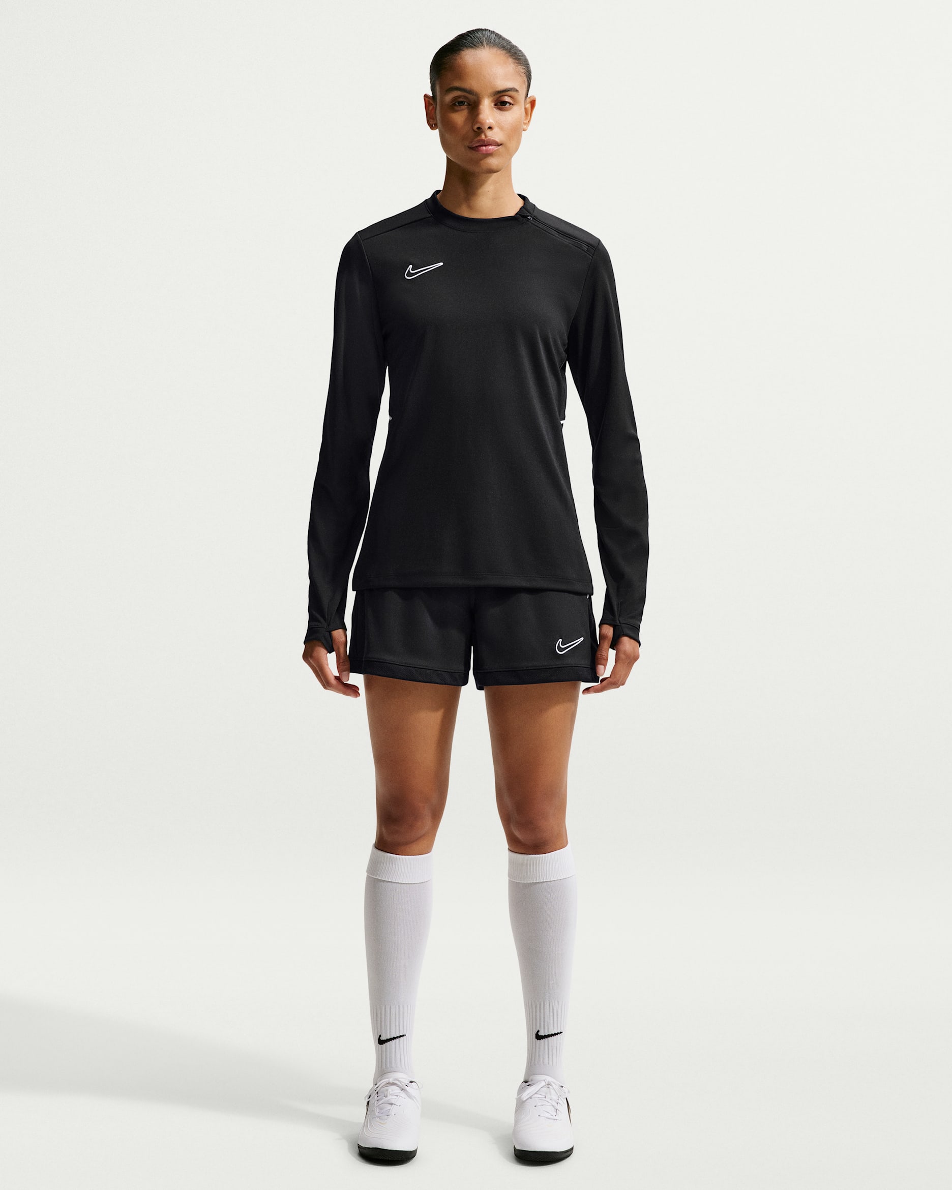 Nike Academy Women's Dri-FIT 4" Soccer Shorts - Black/Black/White/White