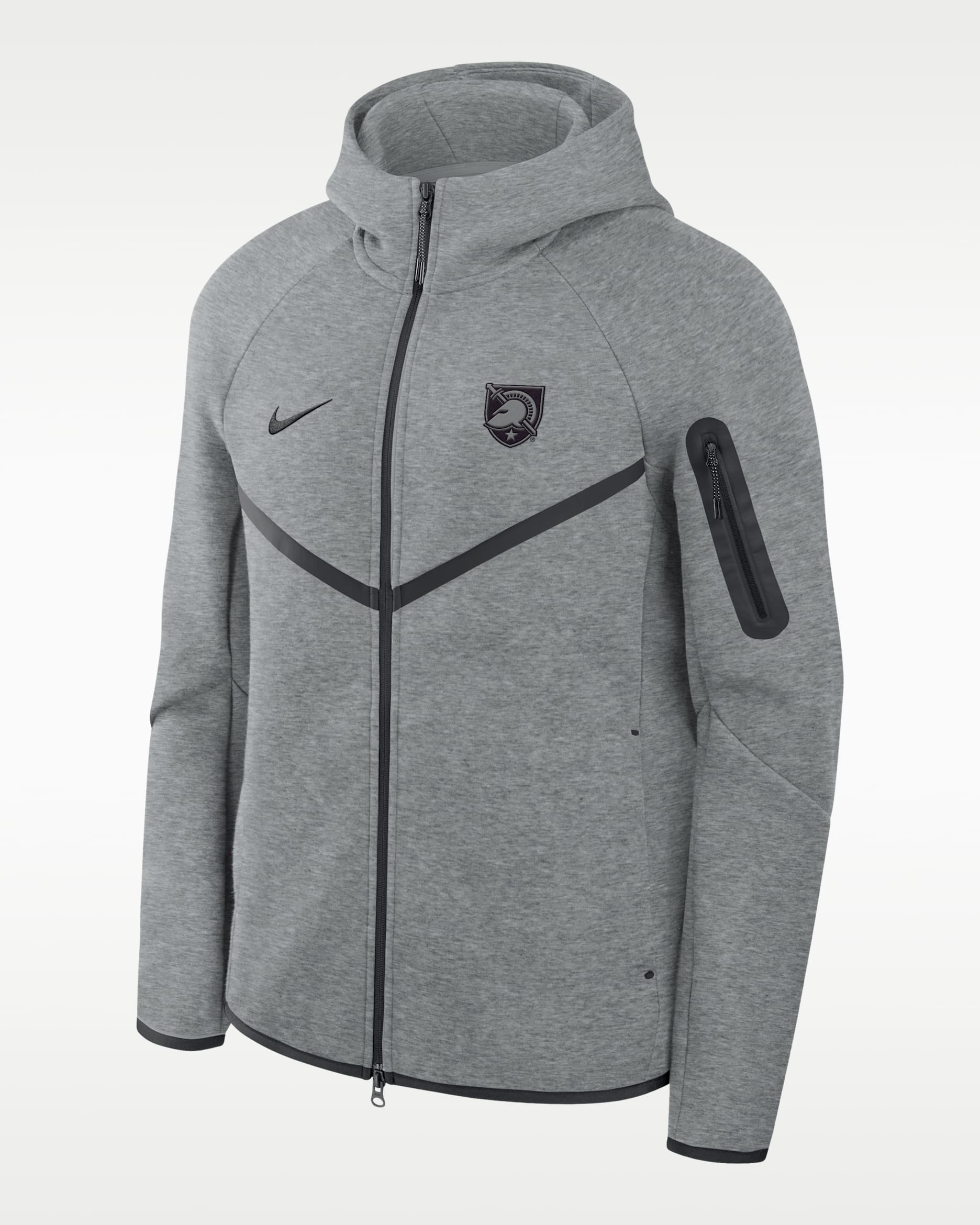 Army Black Knights Tech Men's Nike Basketball Fleece Full-Zip Hoodie - Grey