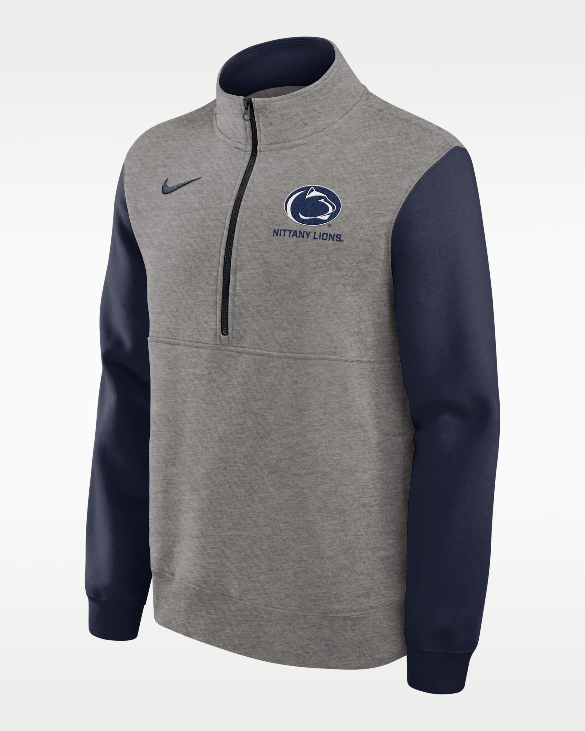 Penn State Club Men's Nike College 1/2-Zip Crew - Grey Heather