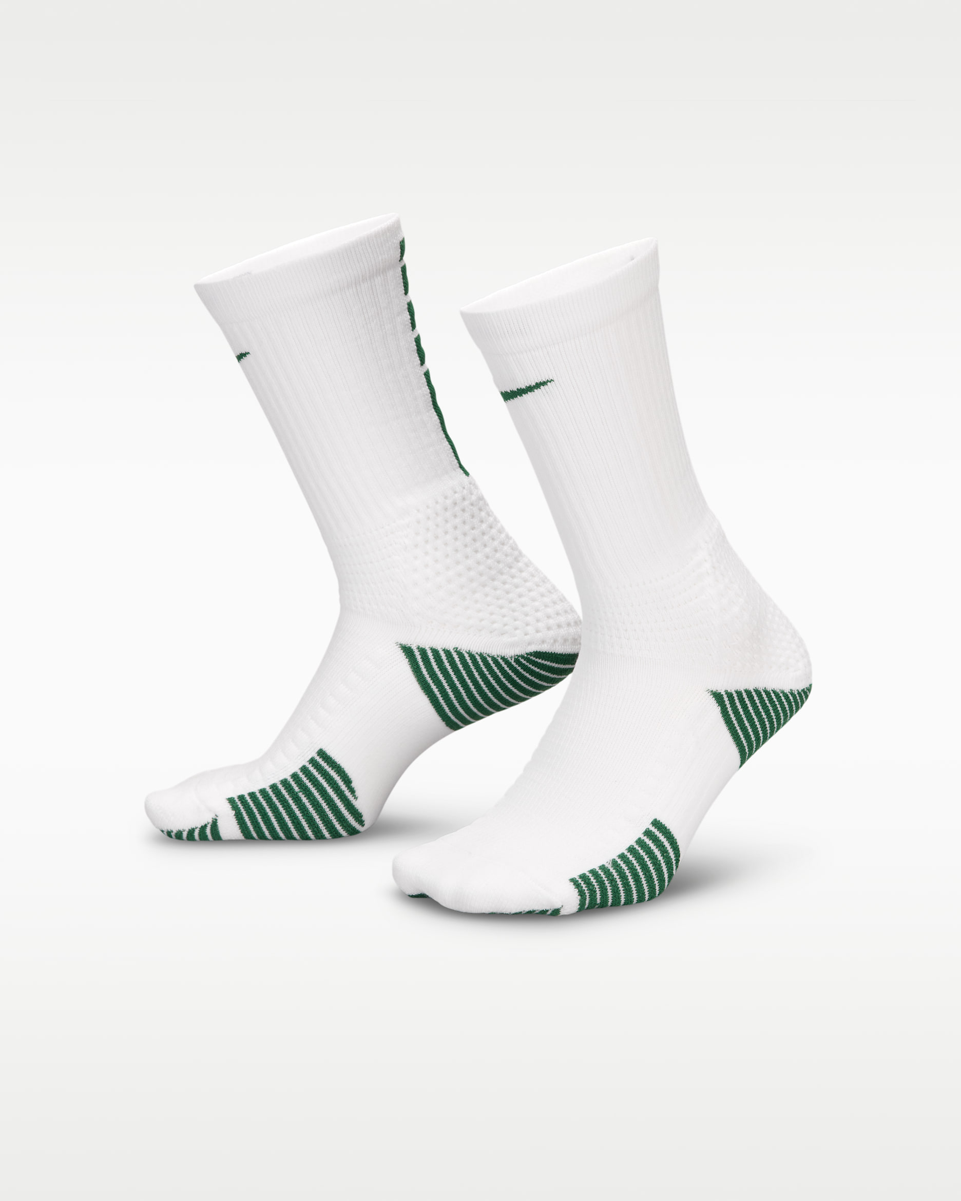 Nike Elite 2.0 Cushioned Crew Socks (1 Pair) - White/Gorge Green/Gorge Green