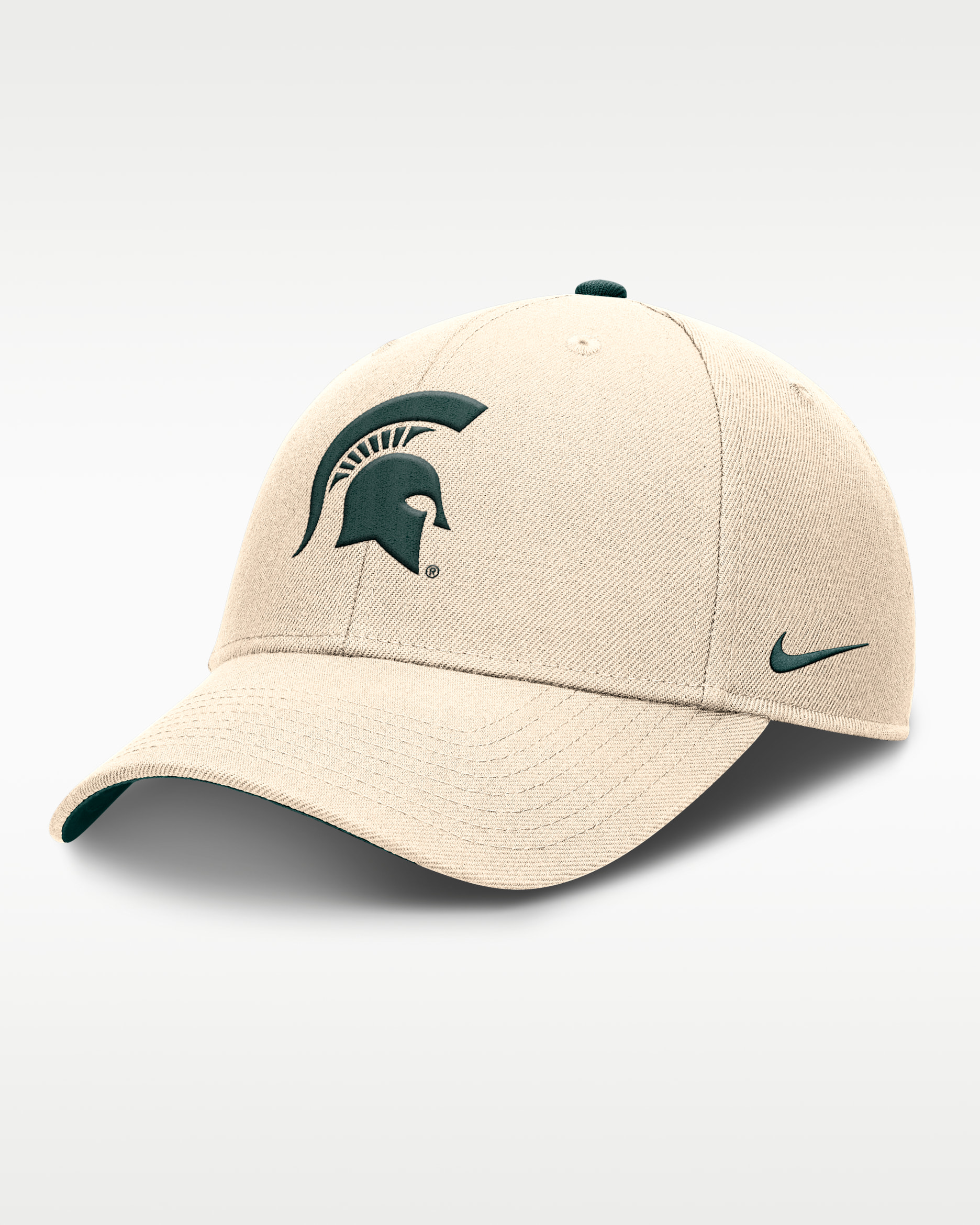 Michigan State Primetime Rise Men's Nike Dri-FIT College Trucker Adjustable Hat - Natural