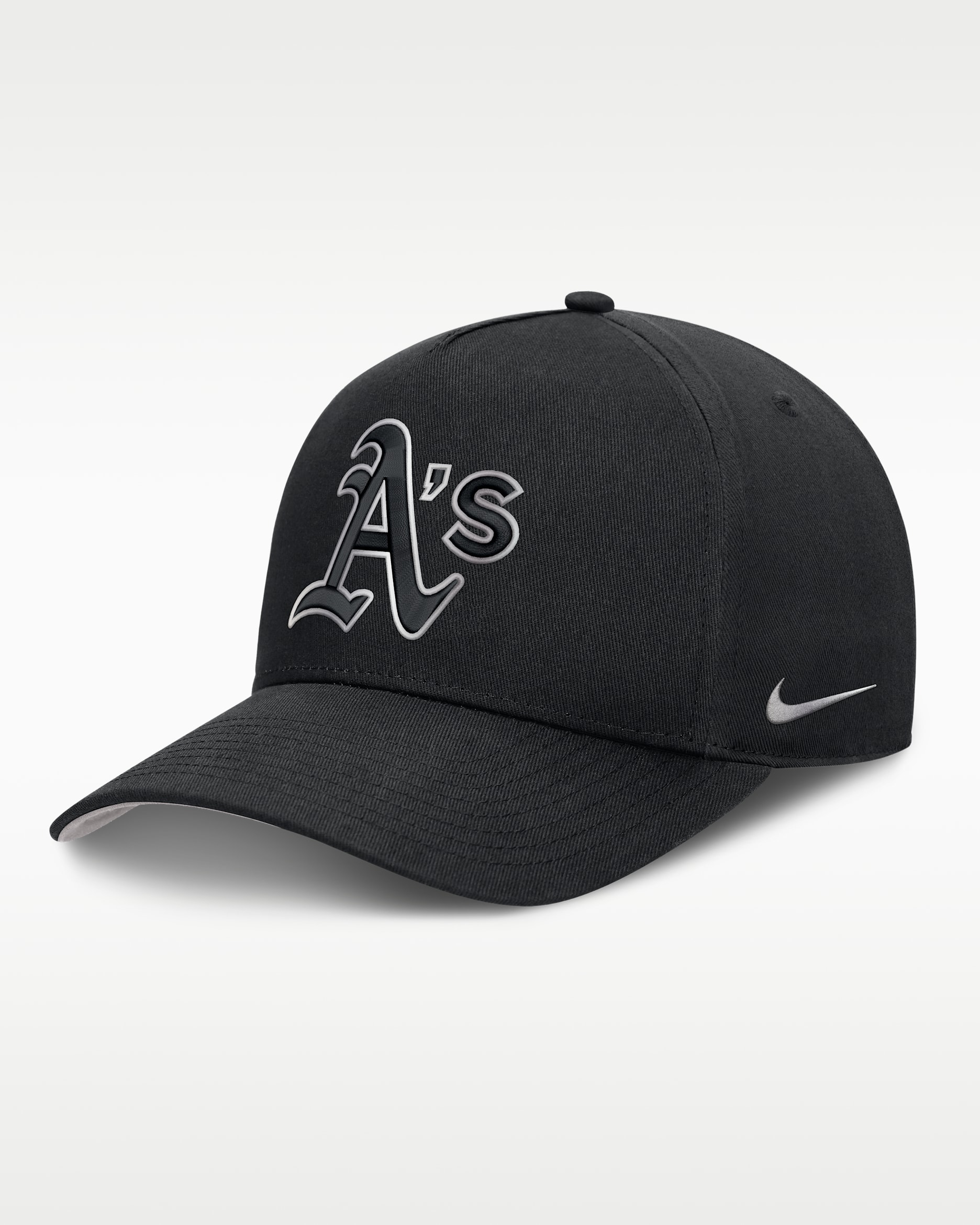 Athletics Rise Men's Nike Dri-FIT MLB A-Frame Trucker Adjustable Hat - Black