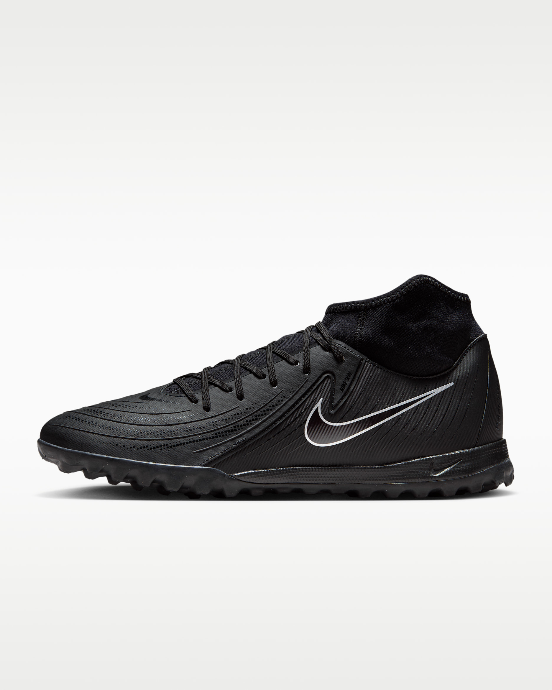 Nike Phantom Luna 2 Academy Turf High-Top Football Shoes - Black/Black