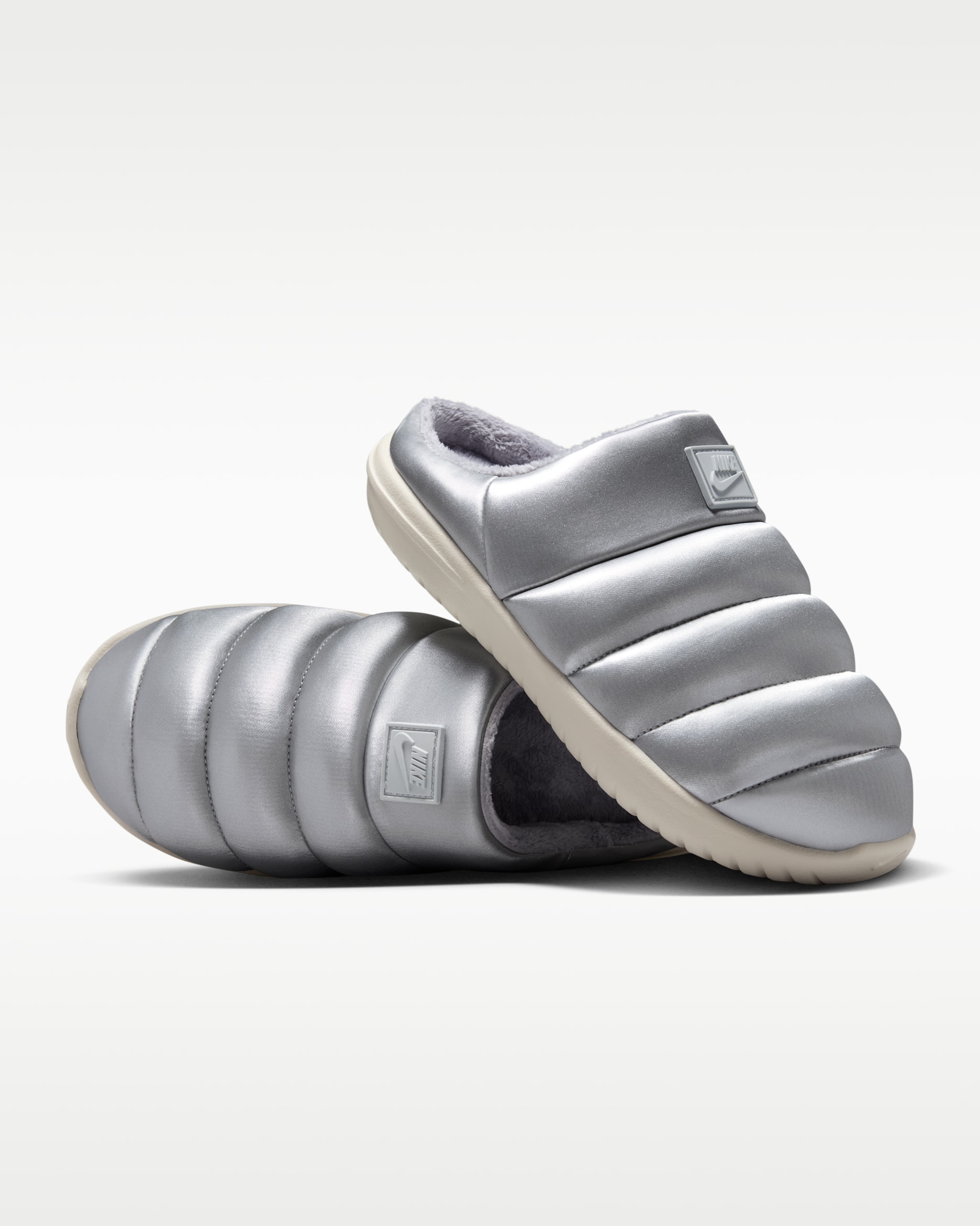 나이키 버로우 SE 여성 슬리퍼 - 메탈릭 실버/라이트 오어우드 브라운