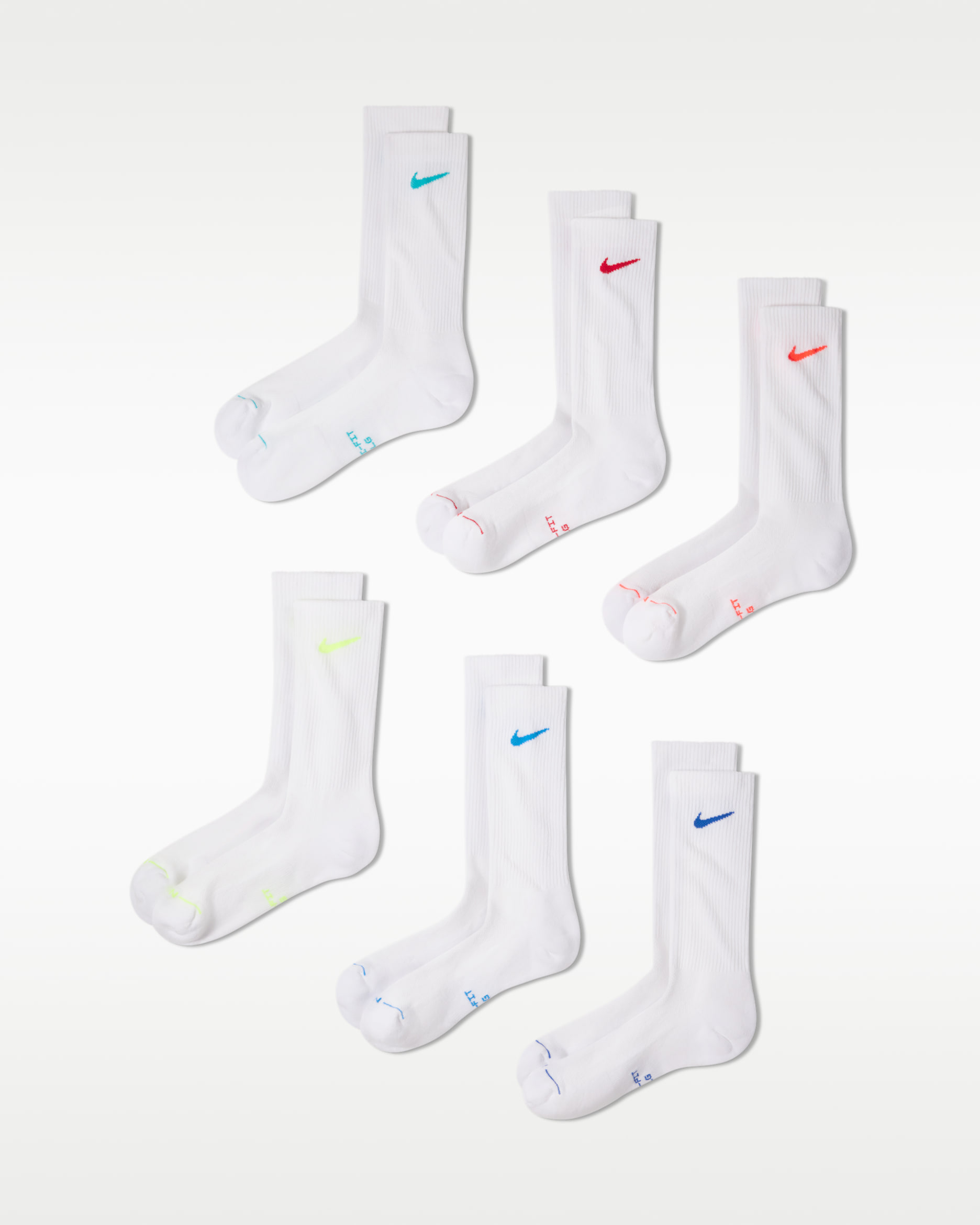 Nike Everyday Elevated Crew Socks (6 Pairs) - Multi-Color