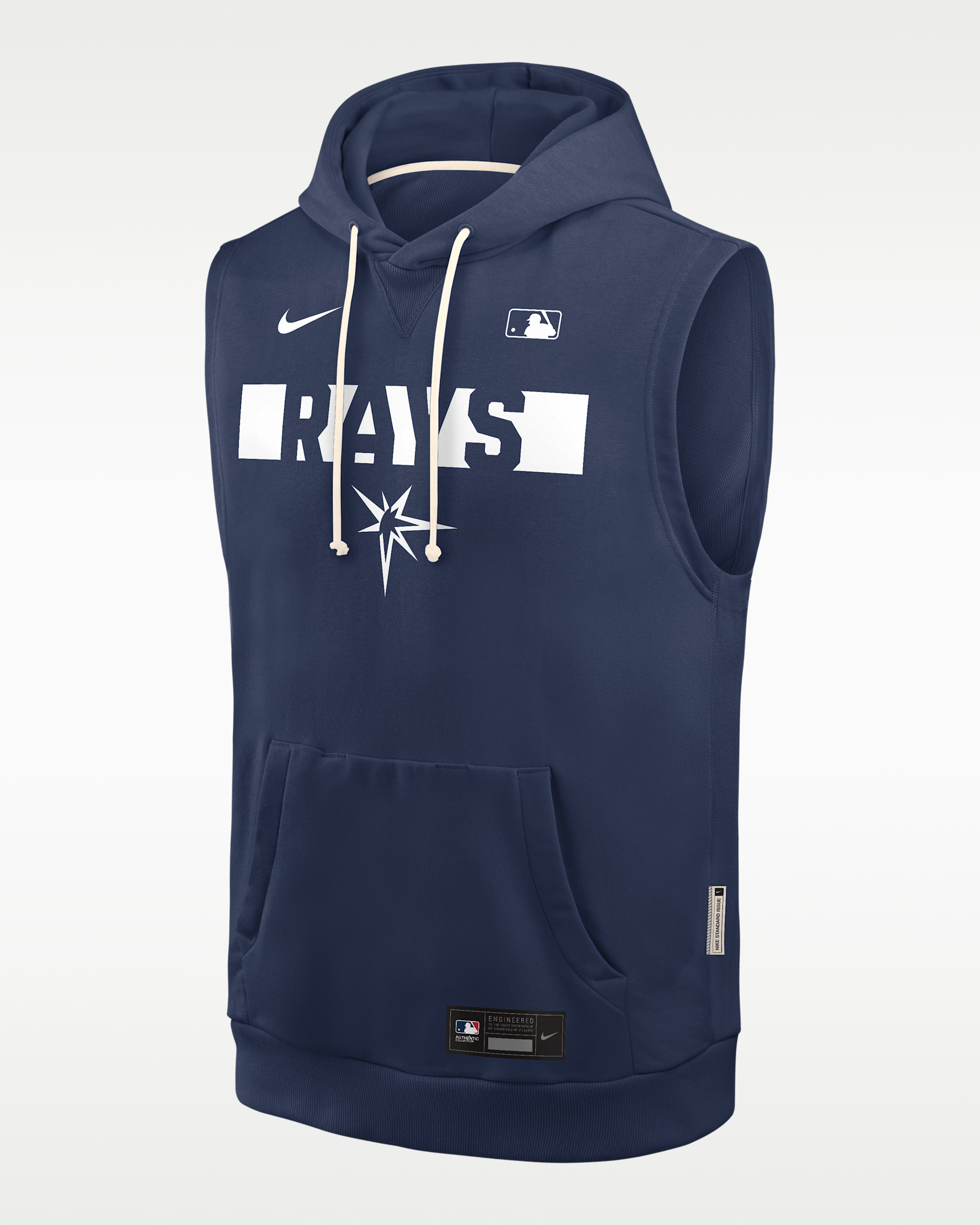 Tampa Bay Rays Authentic Collection Standard Issue Men's Nike Dri-FIT MLB Sleeveless Pullover Hoodie - Navy