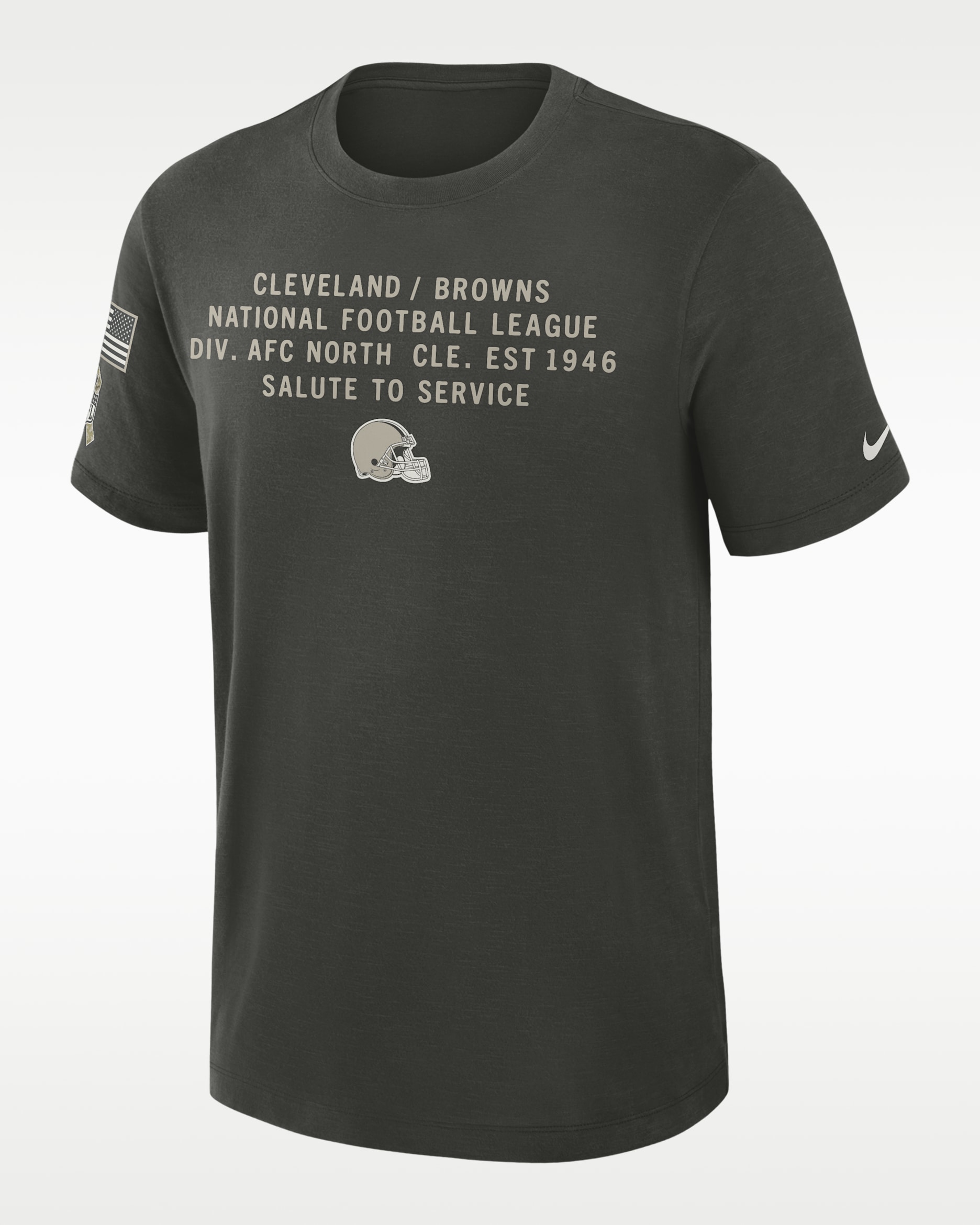 Playera Nike Dri-FIT de la NFL para hombre Cleveland Browns Salute to Service Slub - Verde bosque