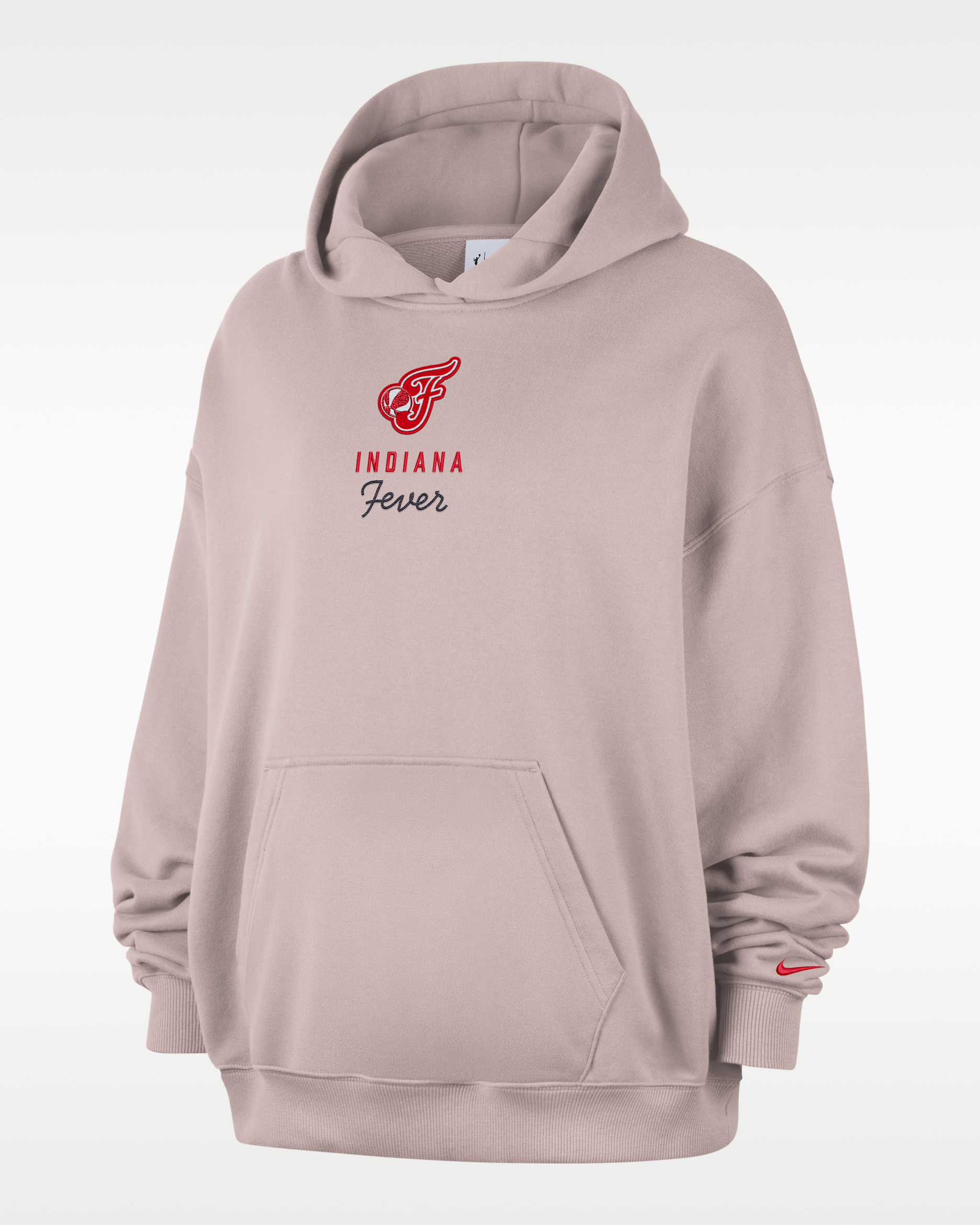 Indiana Fever Women's Nike French Terry Oversized Pullover Hoodie - Particle Rose/University Red