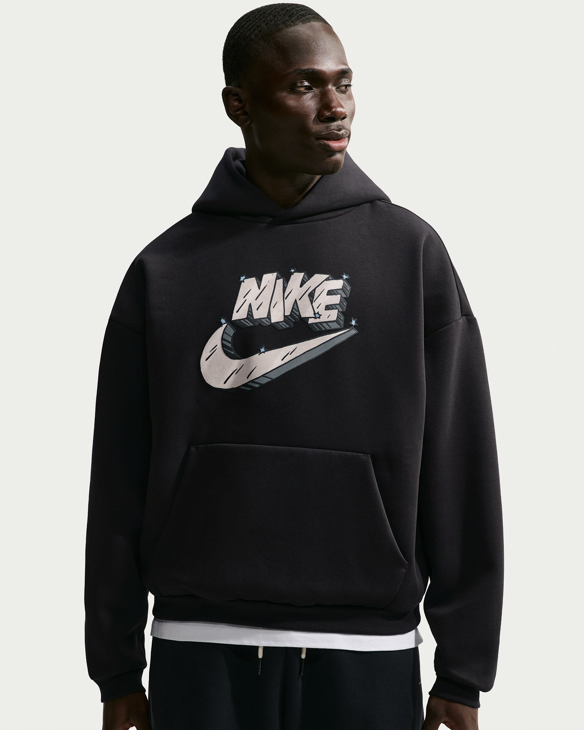 Sudadera con gorro de básquetbol sin cierre cepillada para hombre Nike Standard Issue - Negro