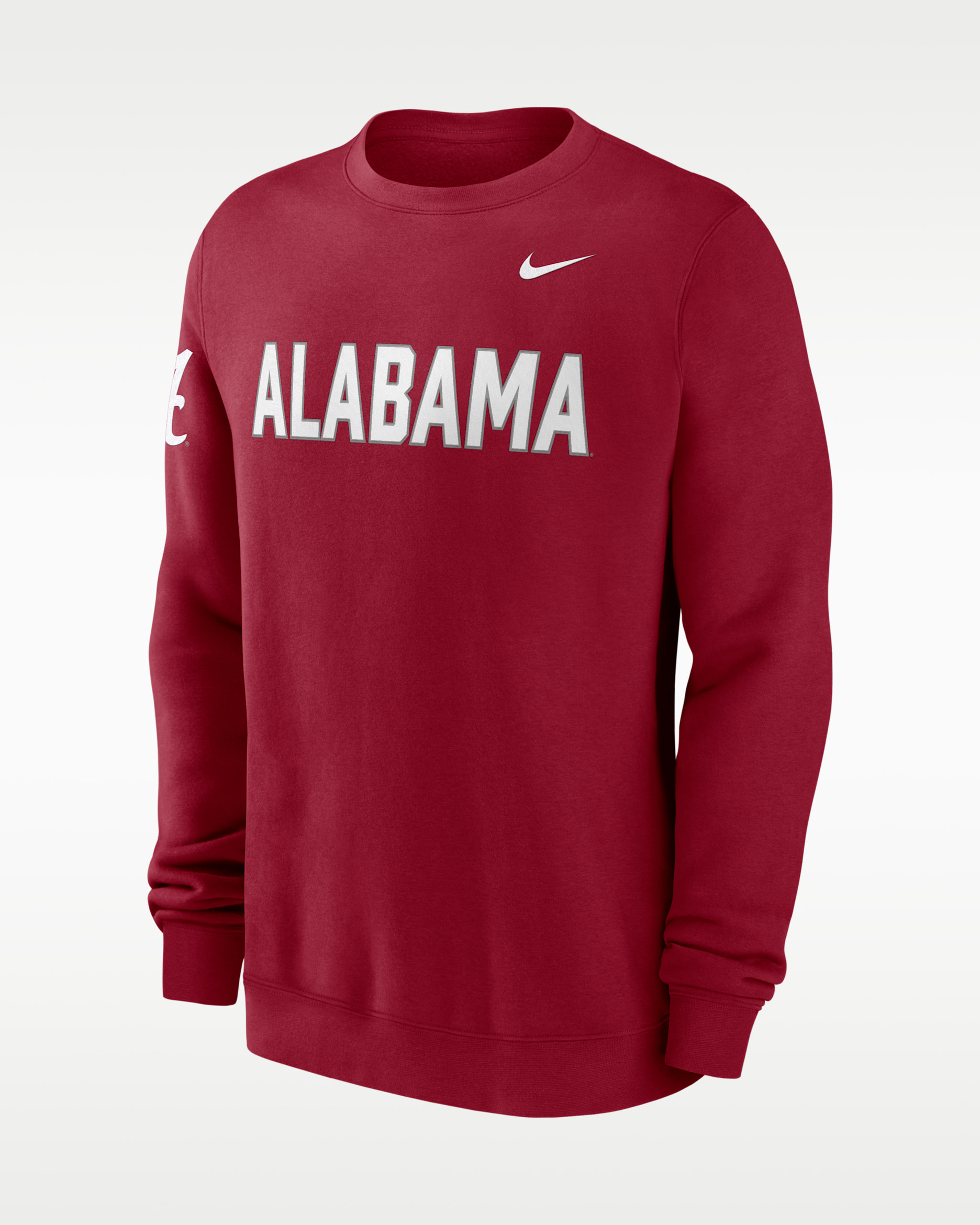 Alabama Sideline Club Men's Nike College Pullover Crew - Team Crimson