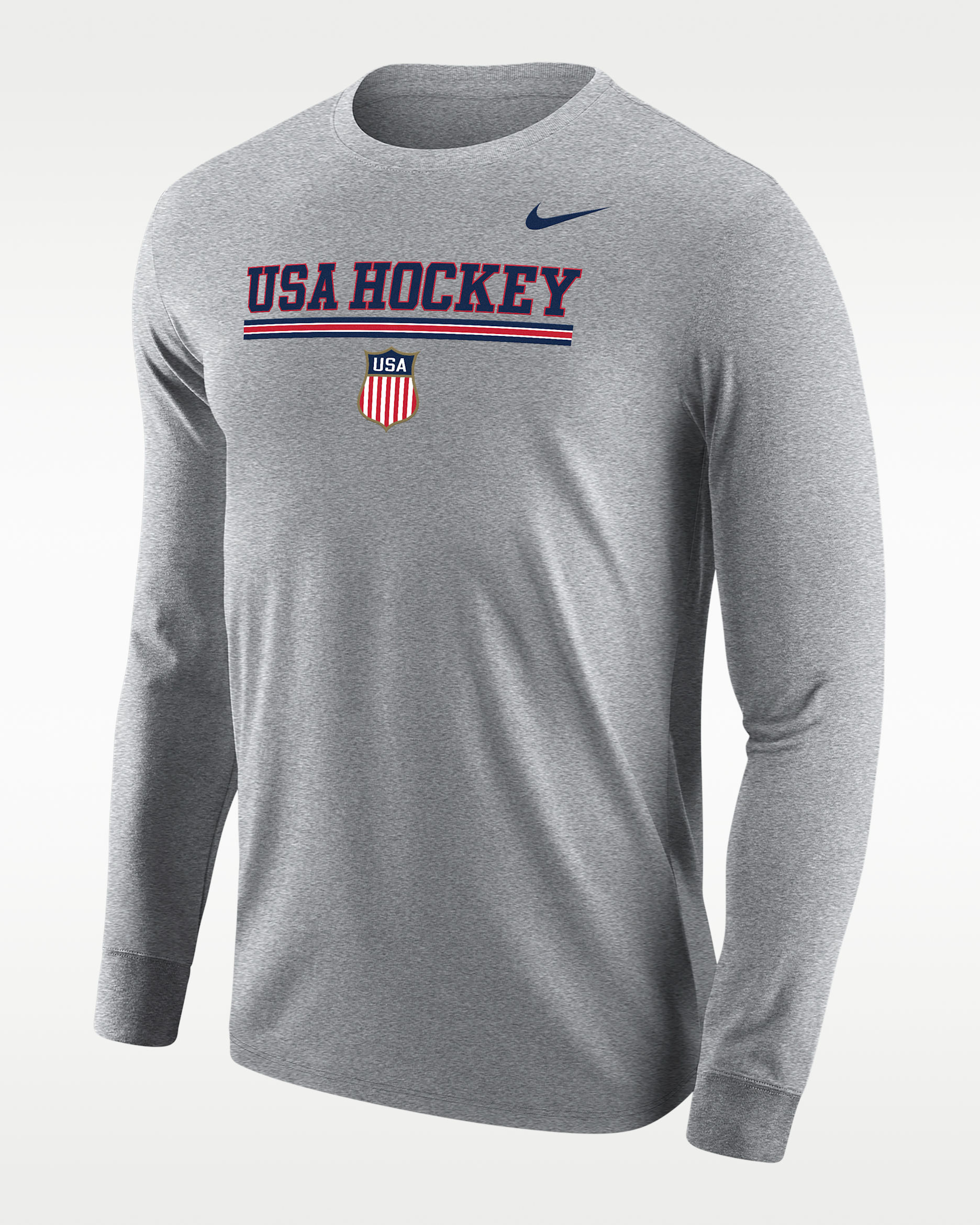 Playera de hockey de manga larga para hombre Nike Fanwear - Gris oscuro jaspeado