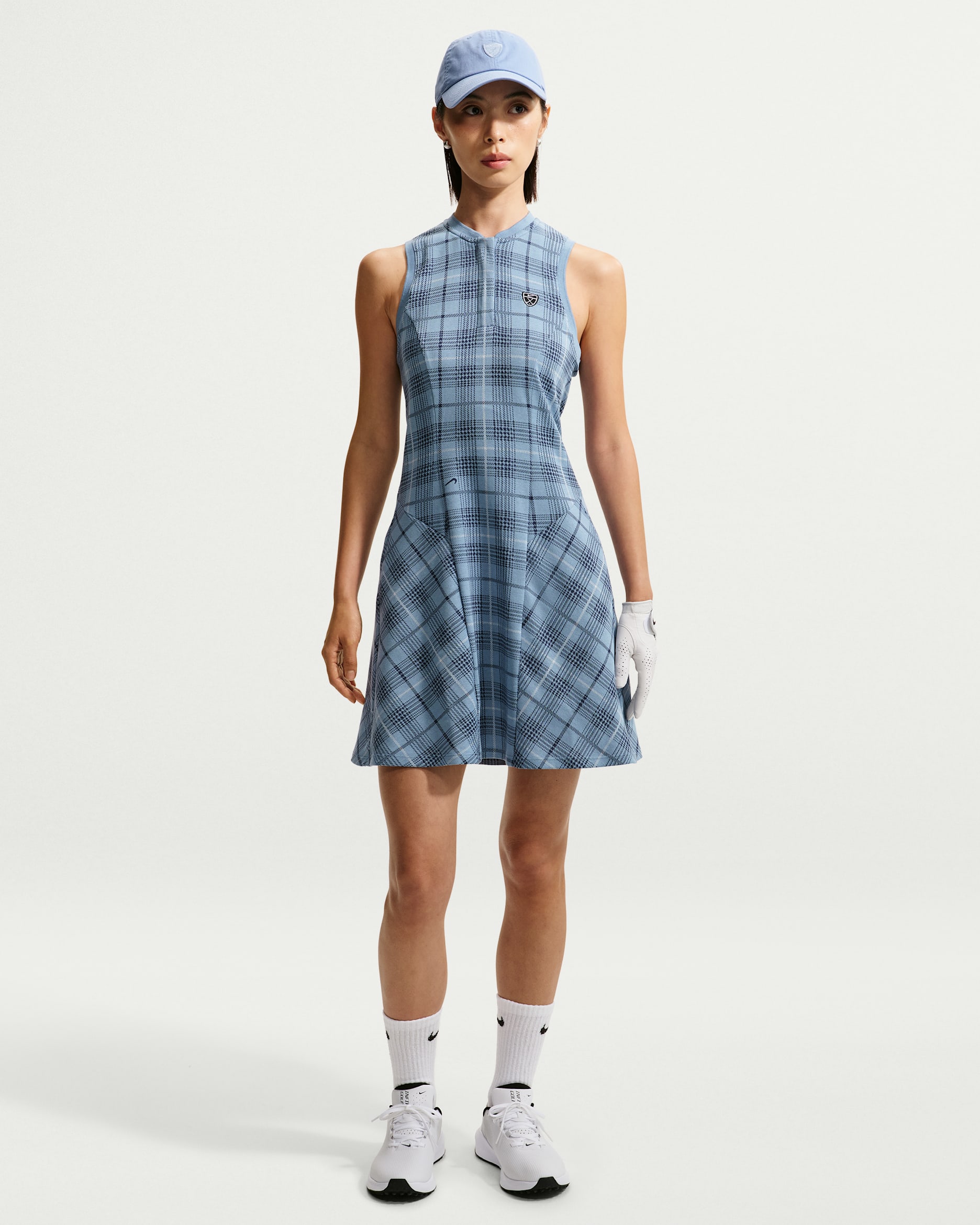 Nike Fairway Fresh 女款 Dri-FIT 高爾夫球有領洋裝 - Work Blue/白色