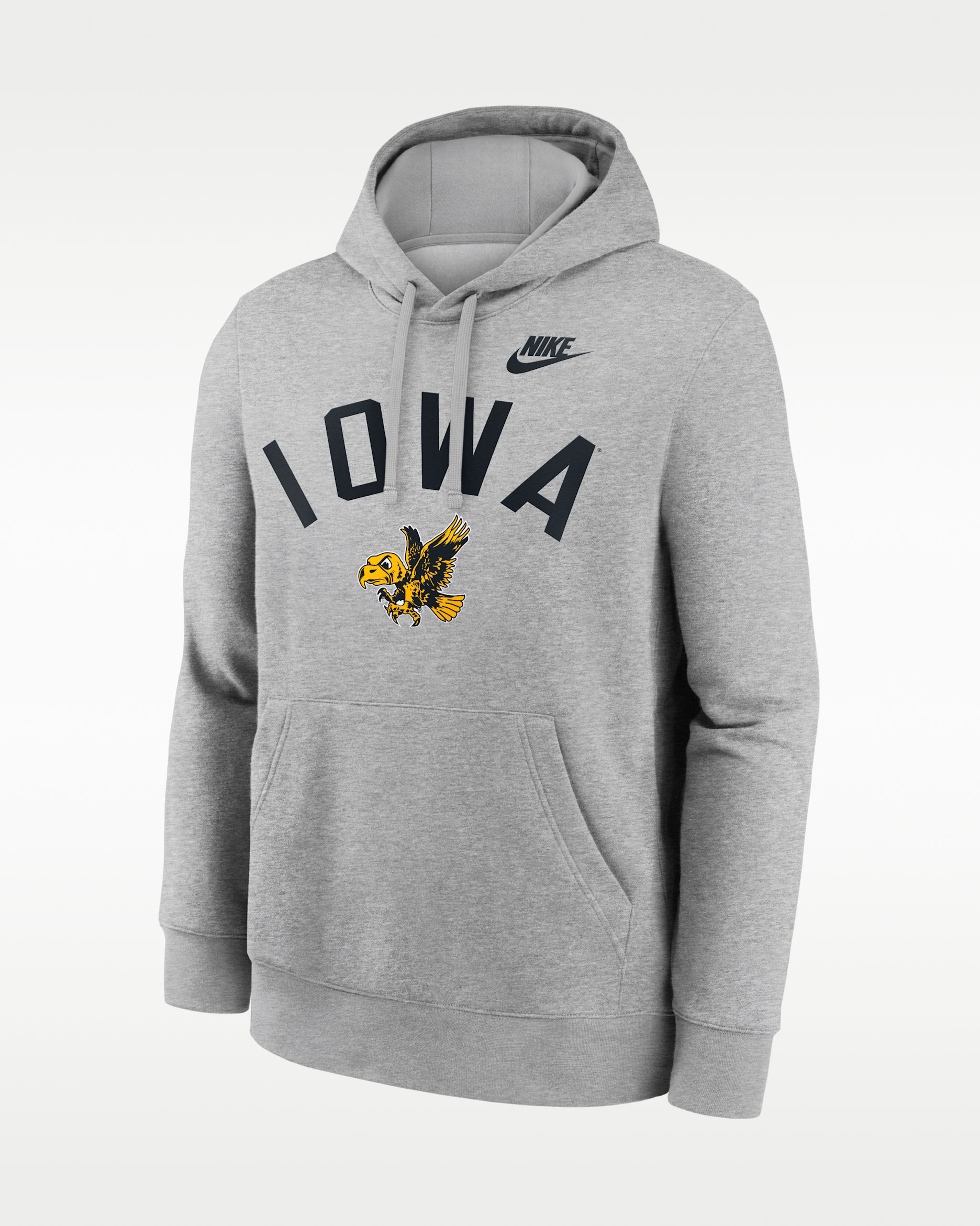 Iowa Legacy Arch Club Men's Nike College Pullover Hoodie - Grey Heather