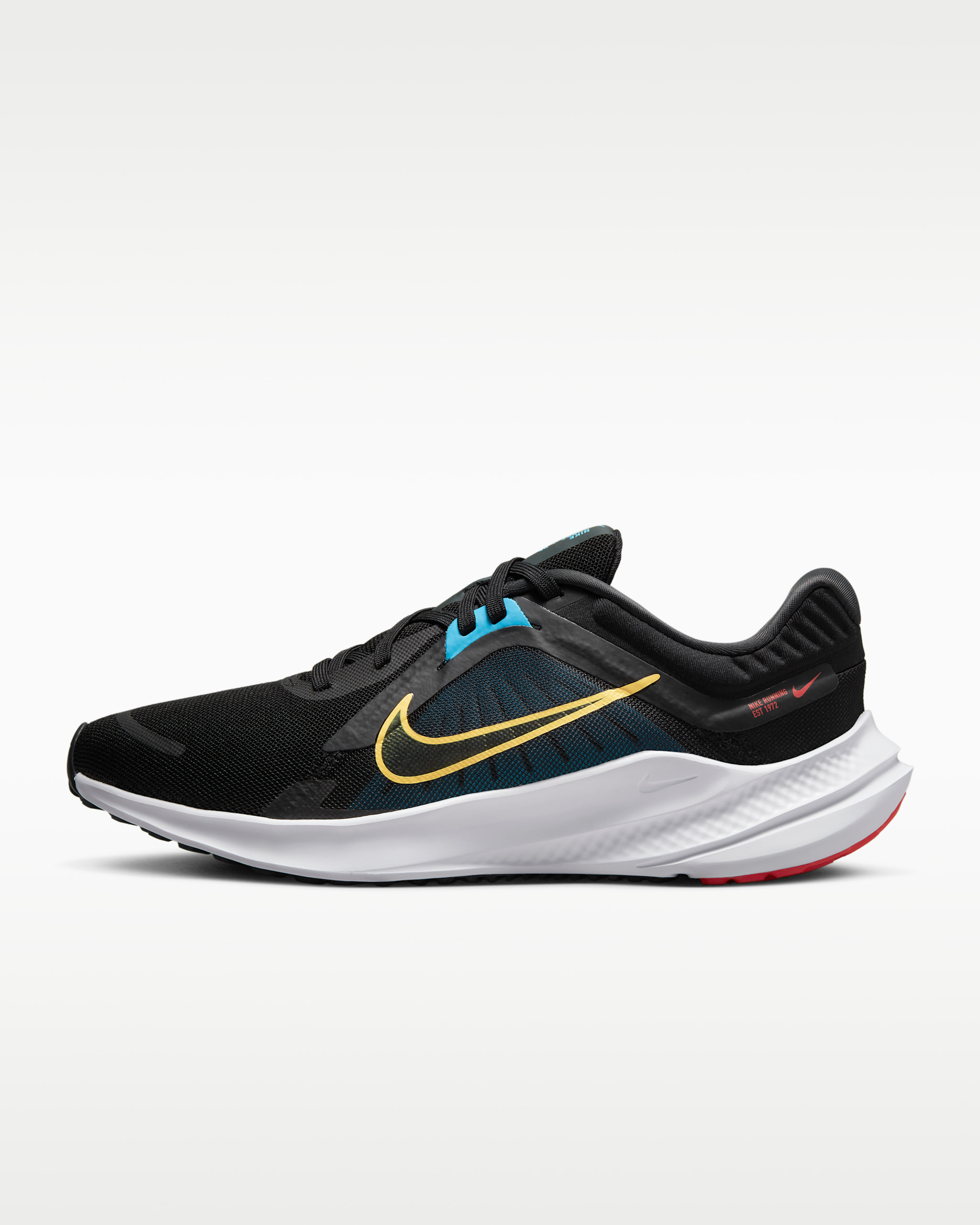 Nike Quest 5 Women's Road Running Shoes - Black/White/Picante Red/Citron Pulse