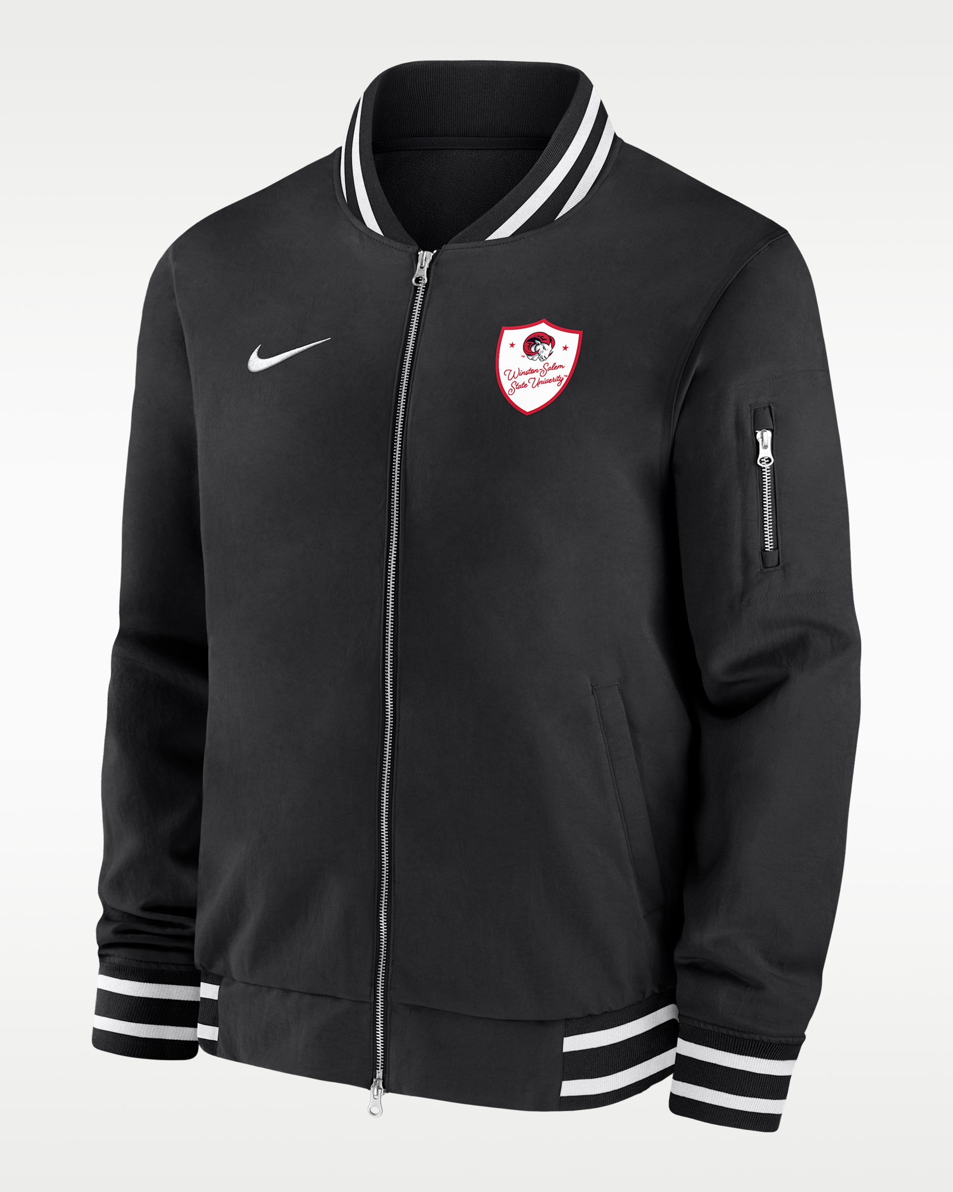 Nike College (Winston-Salem State Rams) Bomber Jacket - Black