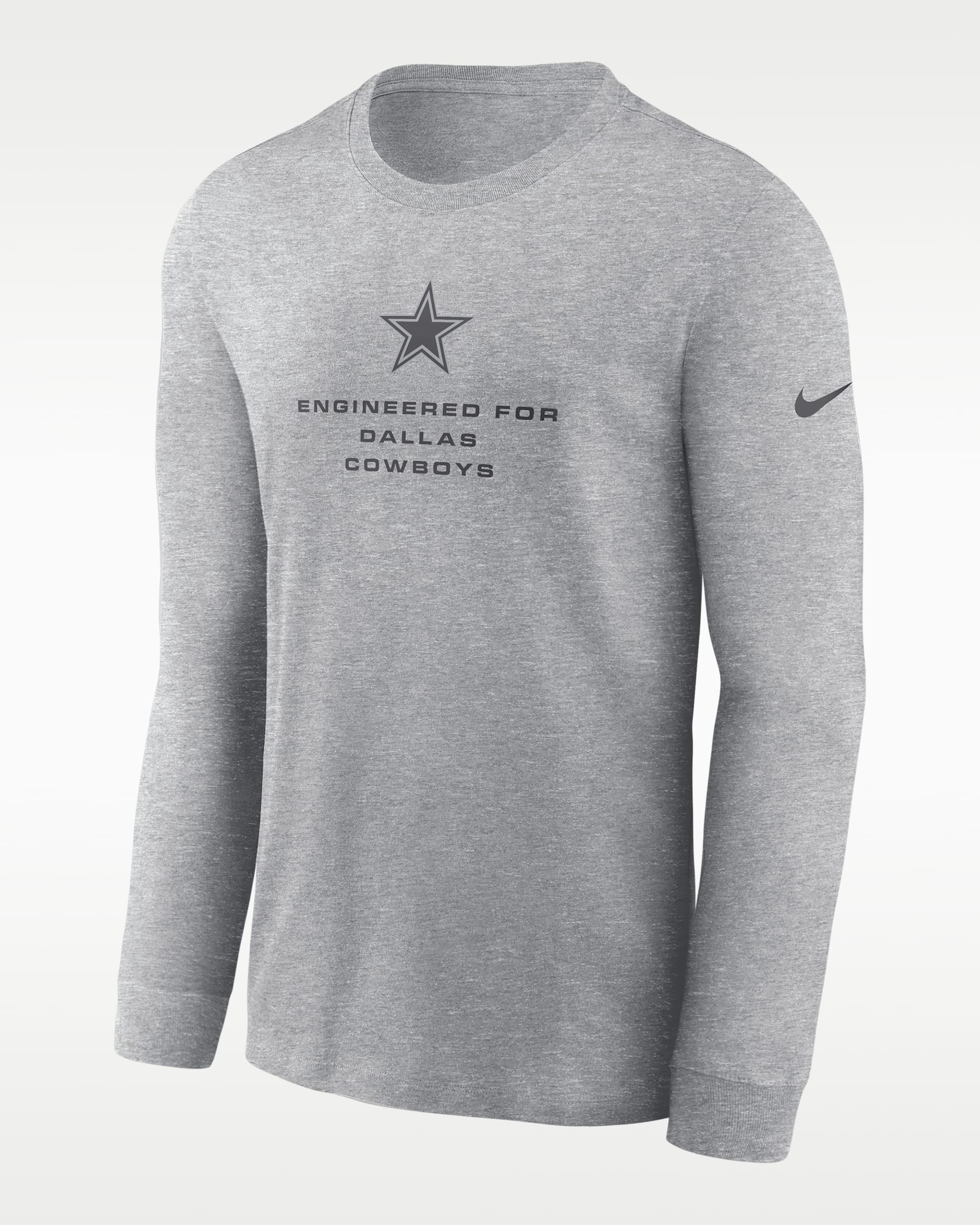 Dallas Cowboys Team Issue Men's Nike Dri-FIT NFL Long-Sleeve T-Shirt - Grey Heather