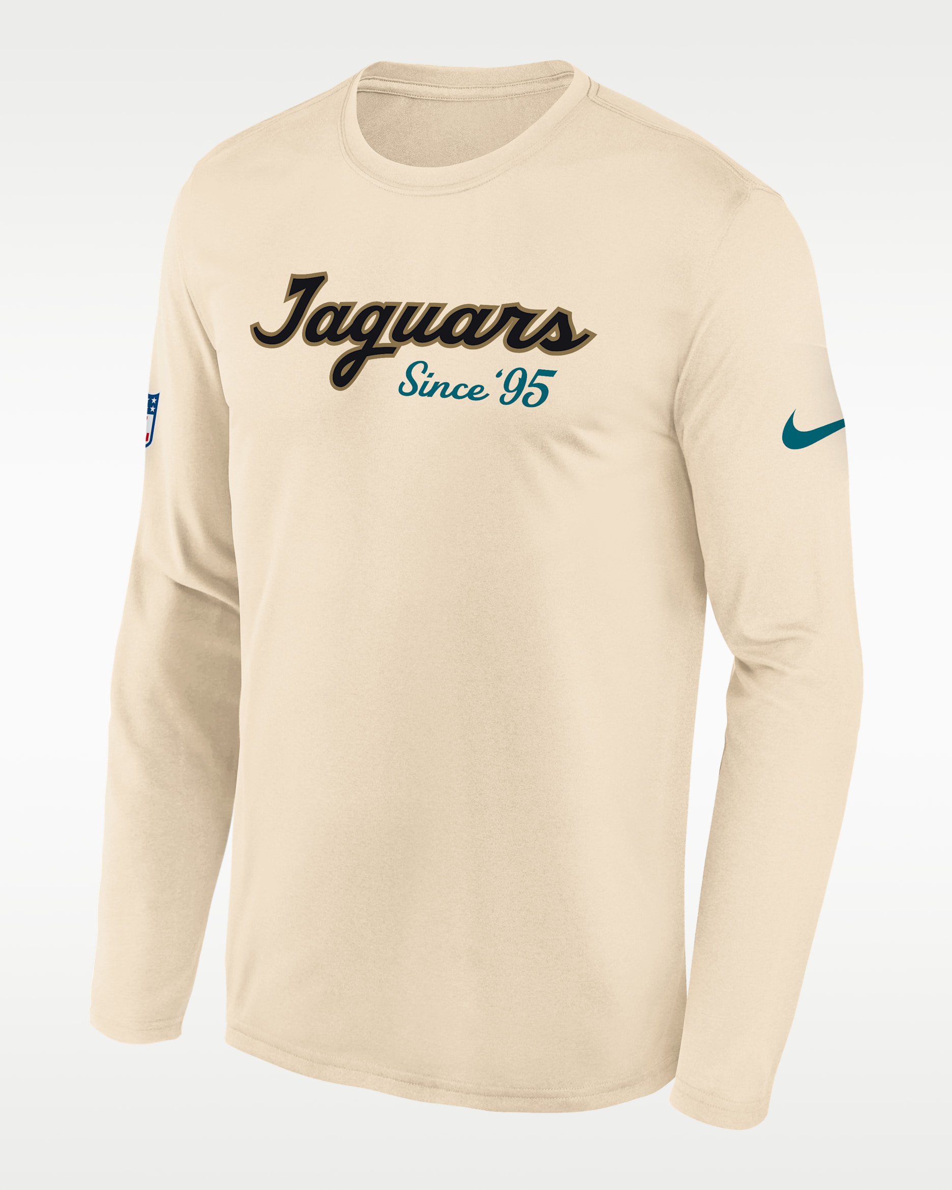 Jacksonville Jaguars Rivalries Collection Sideline Legend Big Kids' Nike Dri-FIT NFL Long-Sleeve T-Shirt - Cream