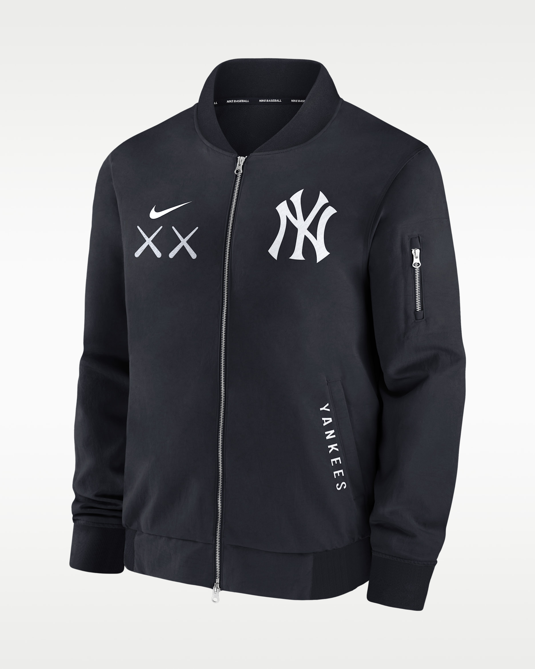 New York Yankees Dugout Men's Nike x KAWS MLB Full-Zip Bomber Jacket - Pitch Blue