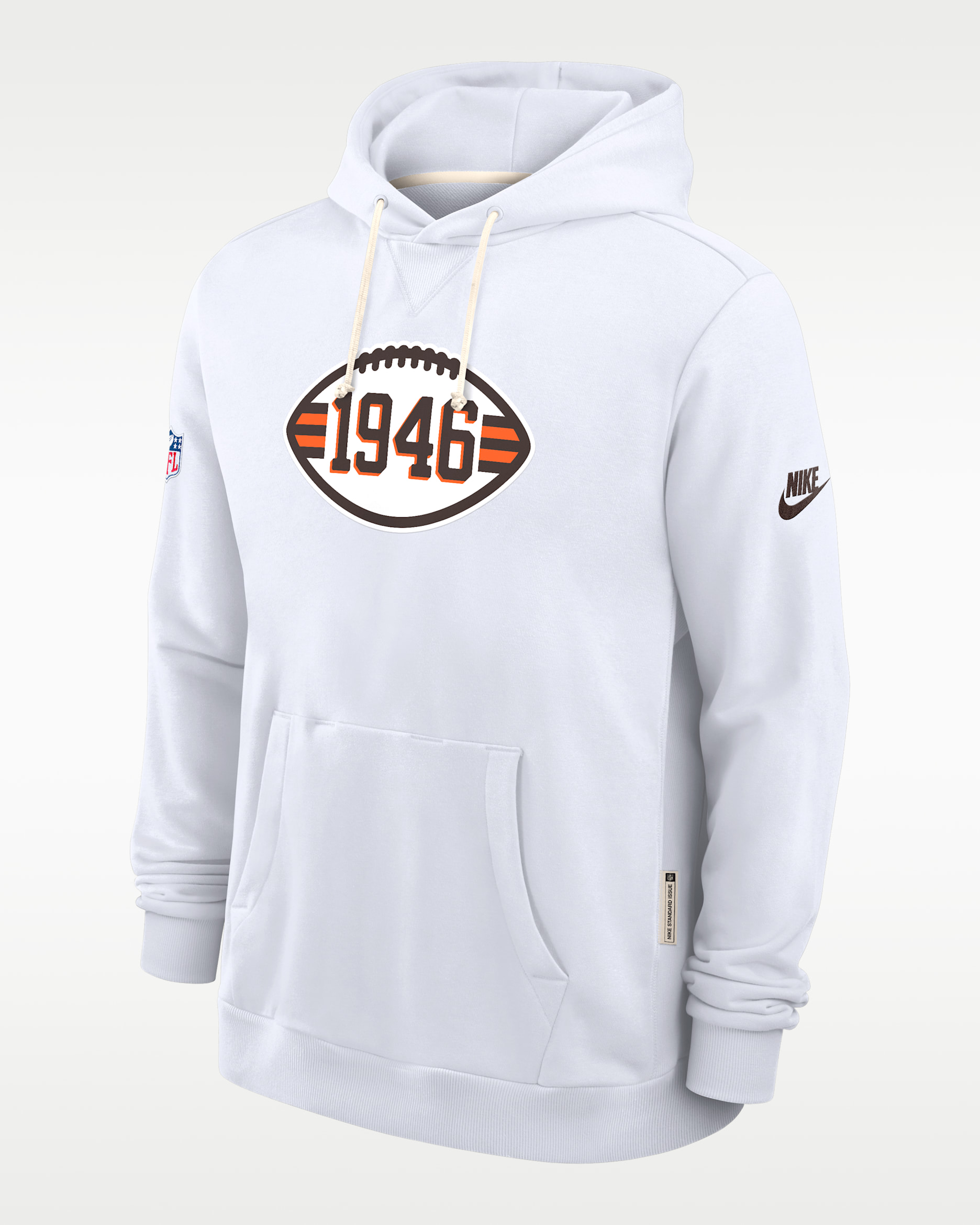 Sudadera con gorro sin cierre Nike Dri-FIT de la NFL para hombre Cleveland Browns Alt Offensive Set Play Sideline - Blanco