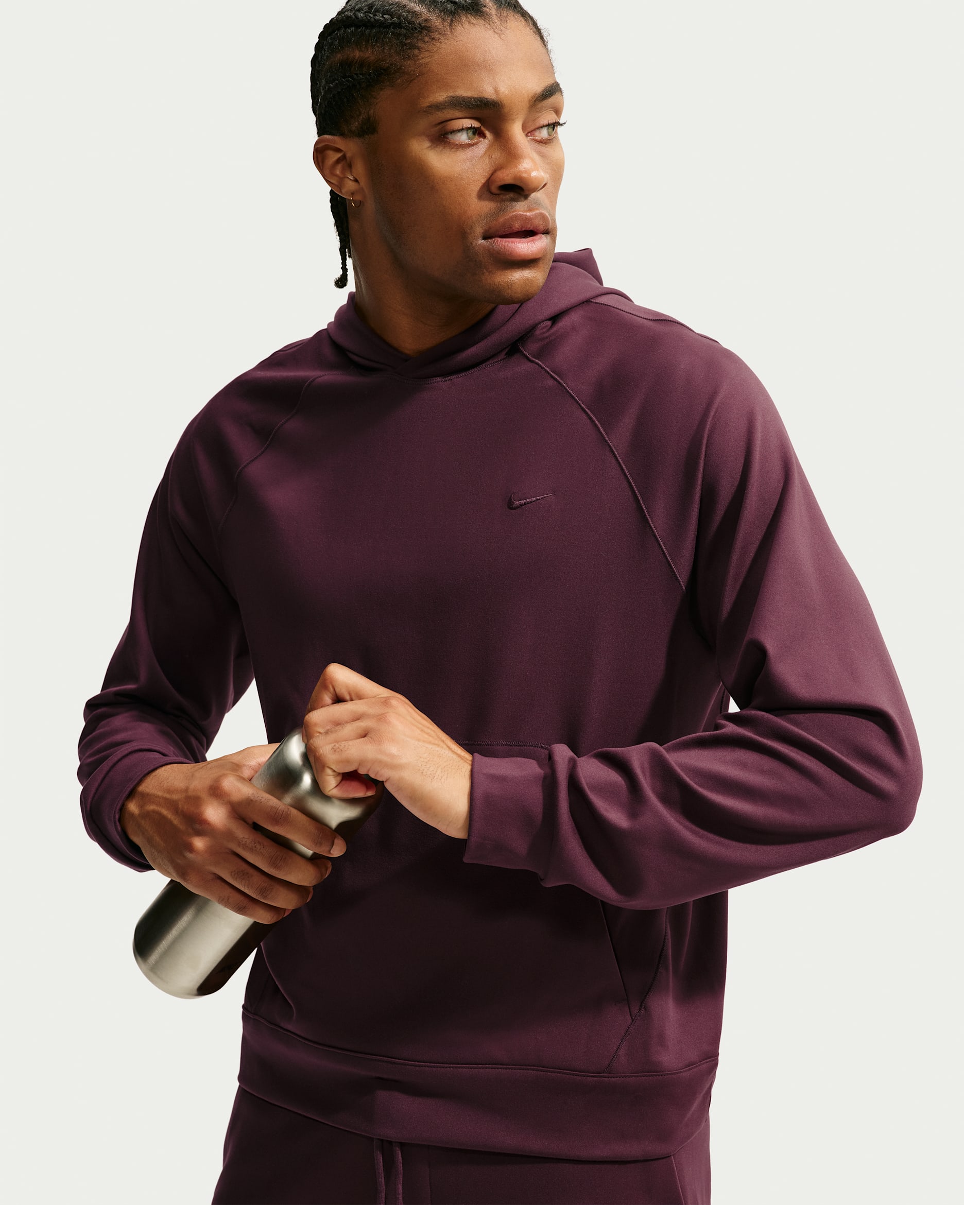 Nike Primary NanoKnit Men's Dri-FIT UV Protection Pullover Performance Hoodie - Burgundy Crush/Burgundy Crush