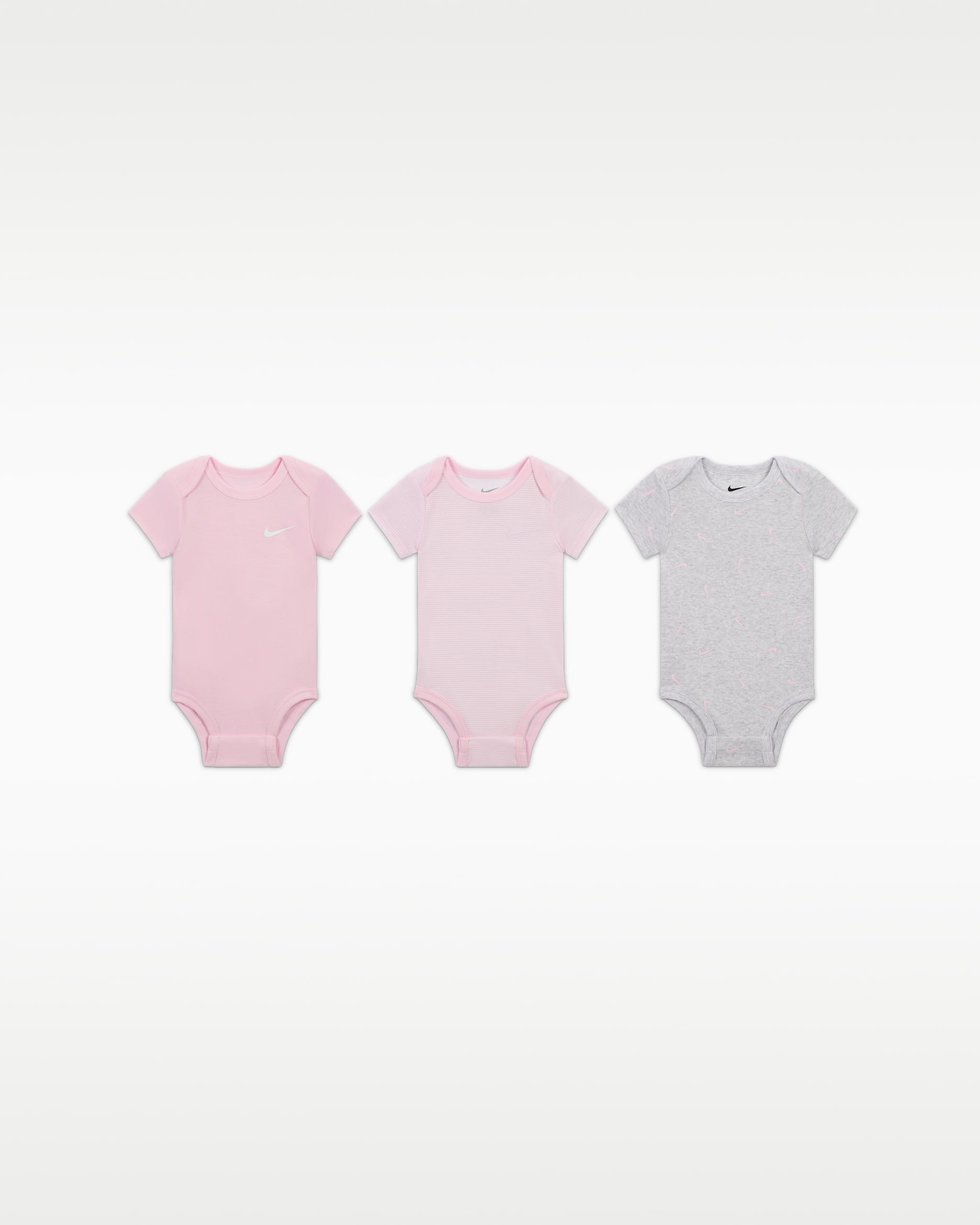 Nike E1D1 Baby Mix and Match Bodysuits (3-Pack) - Birch Heather/Birch Heather