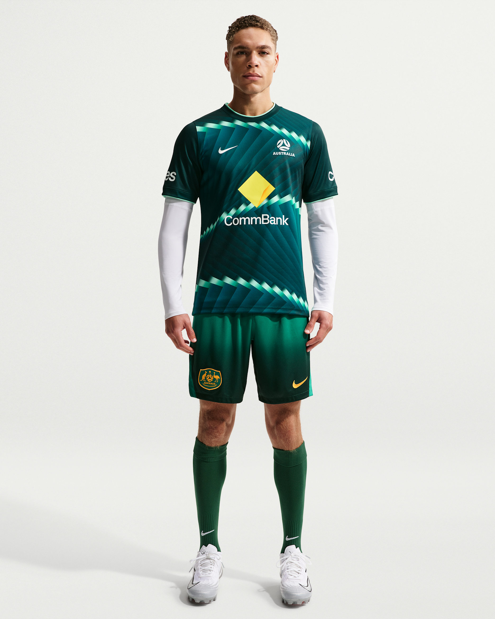 Australia 2026 Stadium Home Men's Nike Dri-FIT Football Replica Shorts - Mystic Green/Pro Green/Sail/Sport Gold