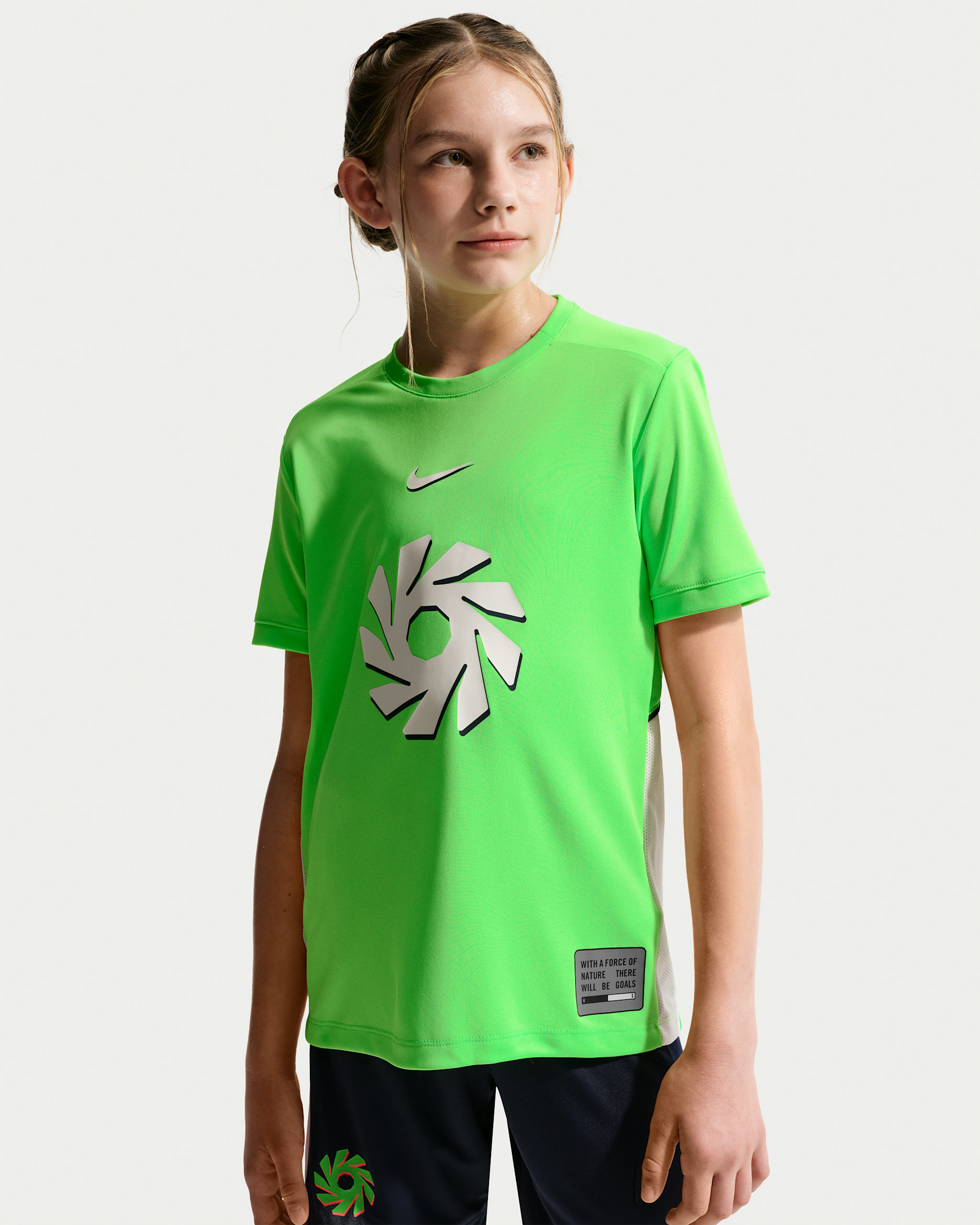 Erling Haaland Academy Older Kids' Nike Dri-FIT Football Top - Green Strike/Phantom/Obsidian/Phantom