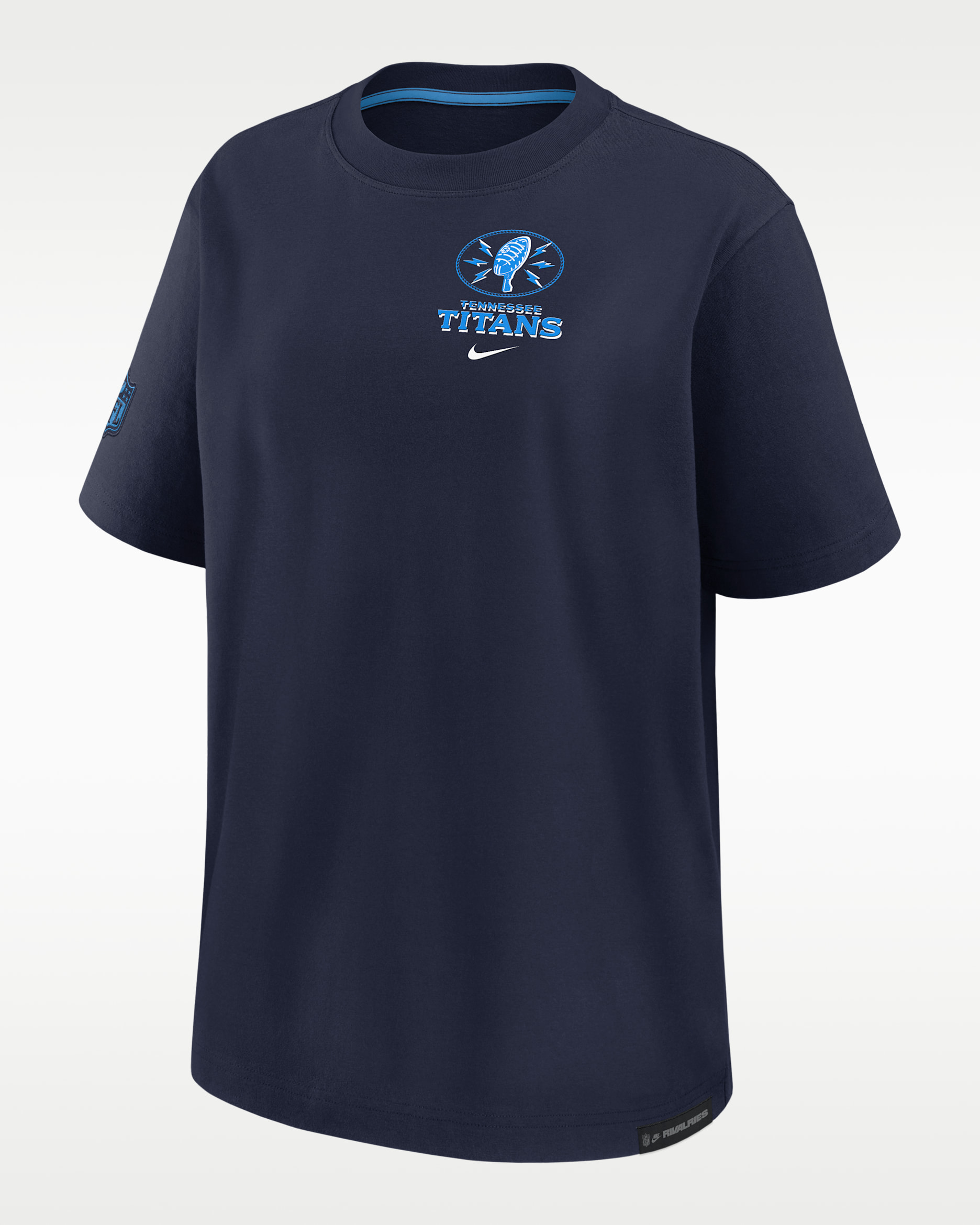 Tennessee Titans Rivalries Collection Essential Boyfriend Women's Nike NFL T-Shirt - College Navy