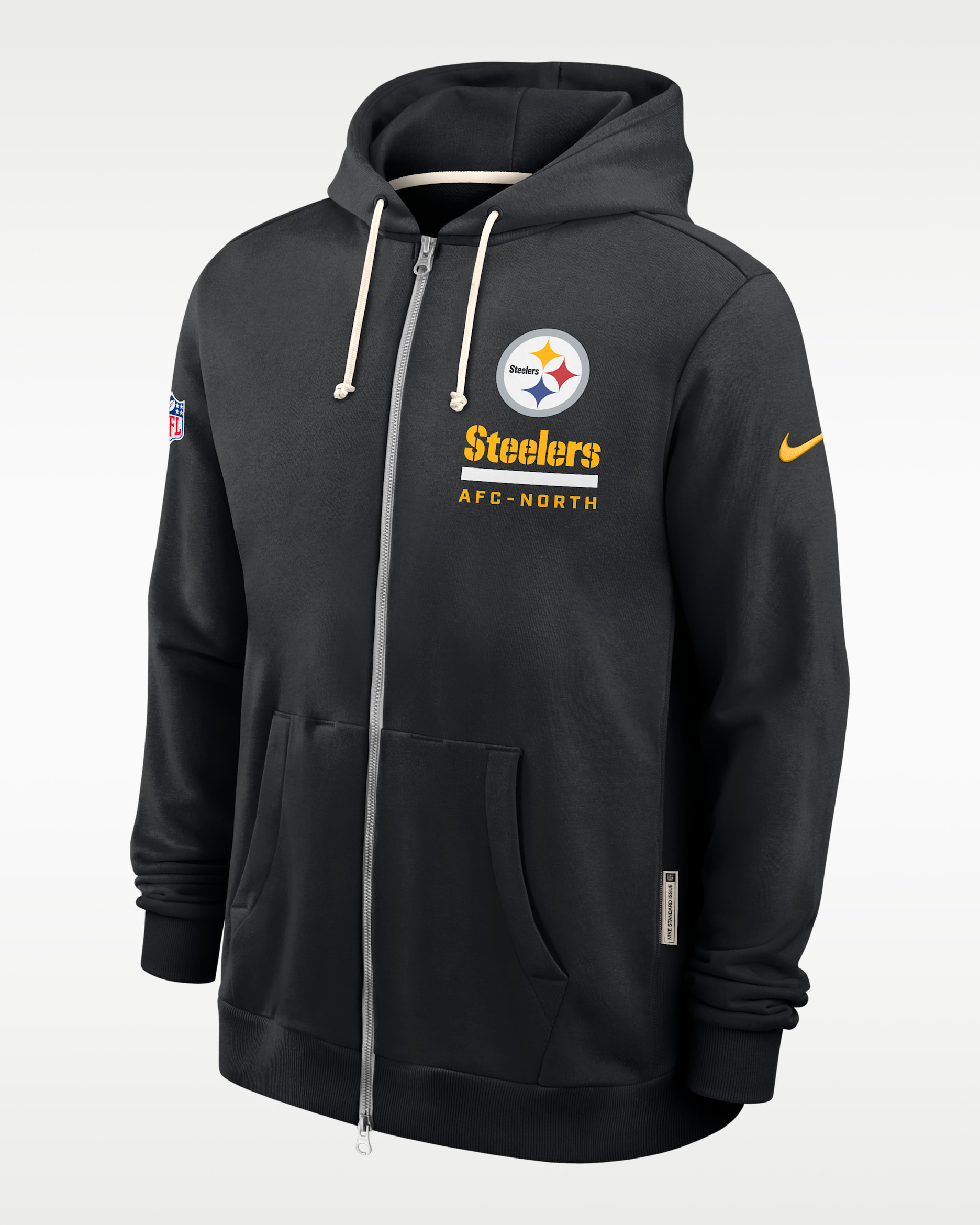Sudadera con gorro Nike Dri-FIT de la NFL de cierre completo para hombre Pittsburgh Steelers Utility Player Sideline - Negro