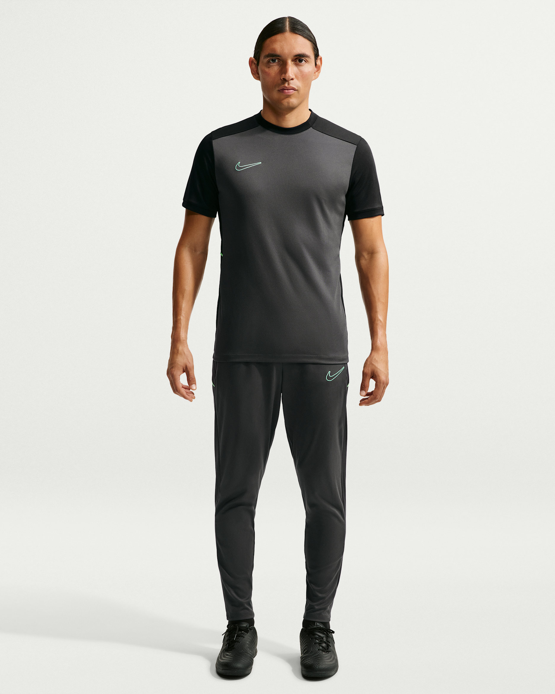 Nike Academy Men's Dri-FIT Football Pants - Anthracite/Black/Illusion Green/Illusion Green
