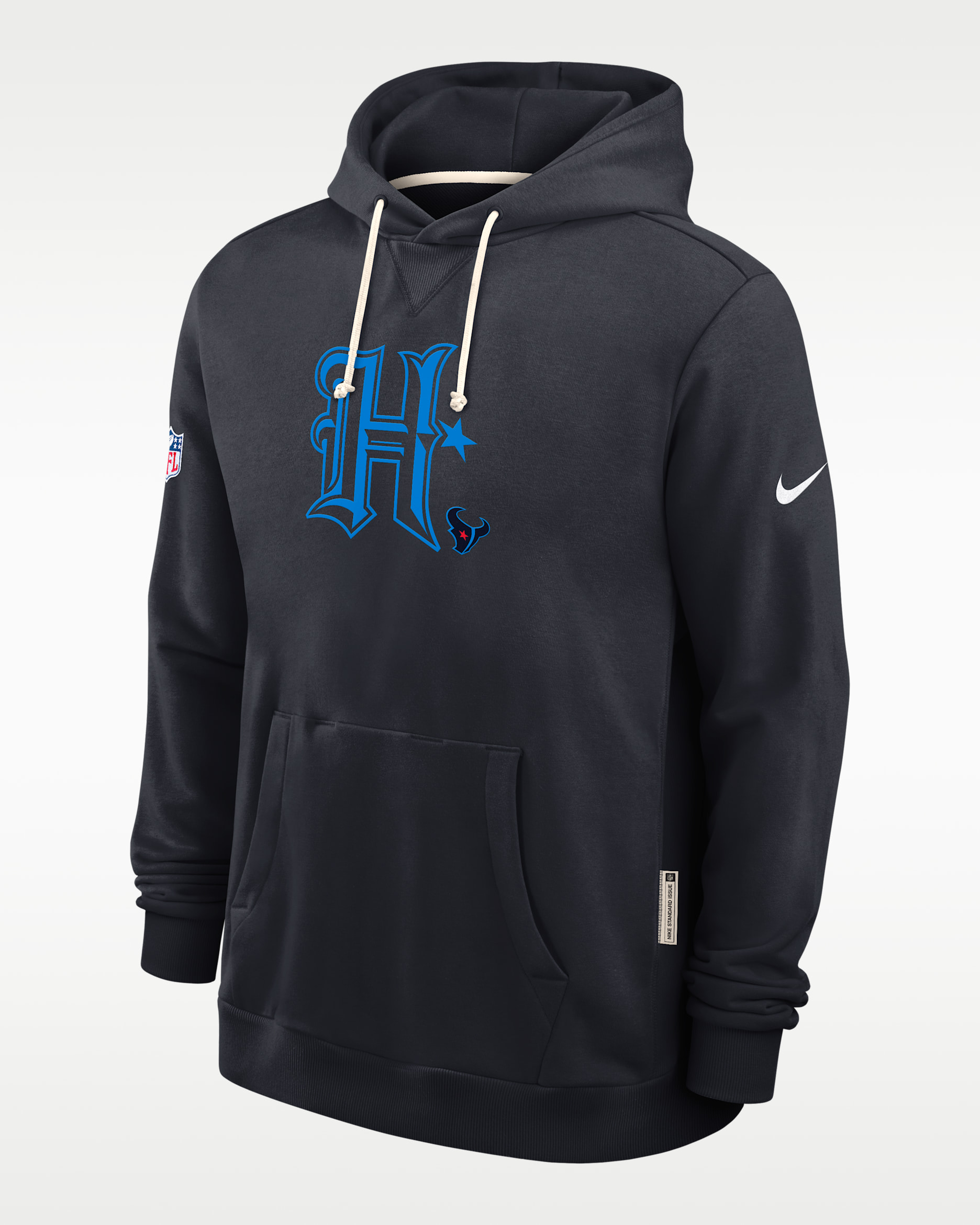 Houston Texans Alt Offensive Set Play Sideline Men's Nike Dri-FIT NFL Pullover Hoodie - Blue