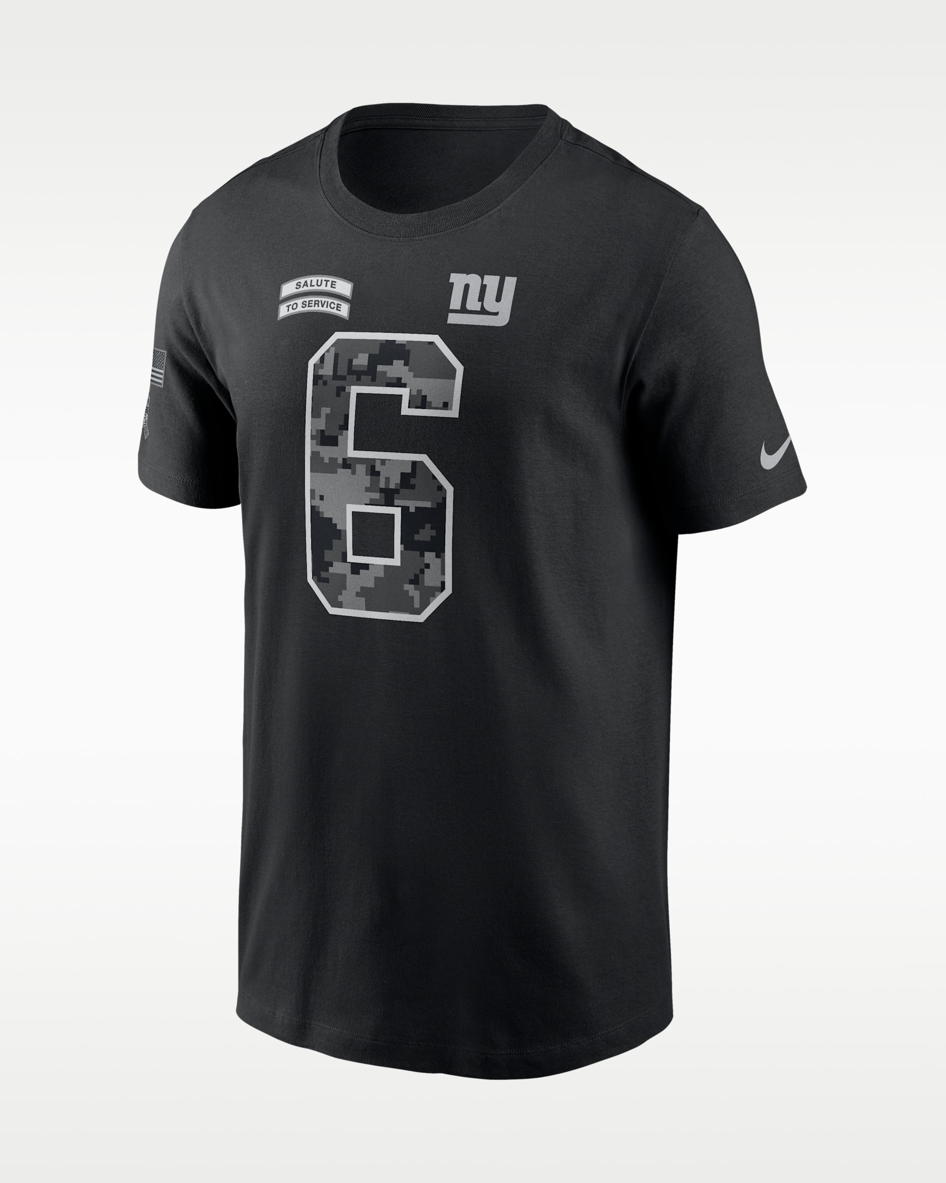 Playera Nike de la NFL para hombre Jaxson Dart New York Giants Salute to Service - Negro